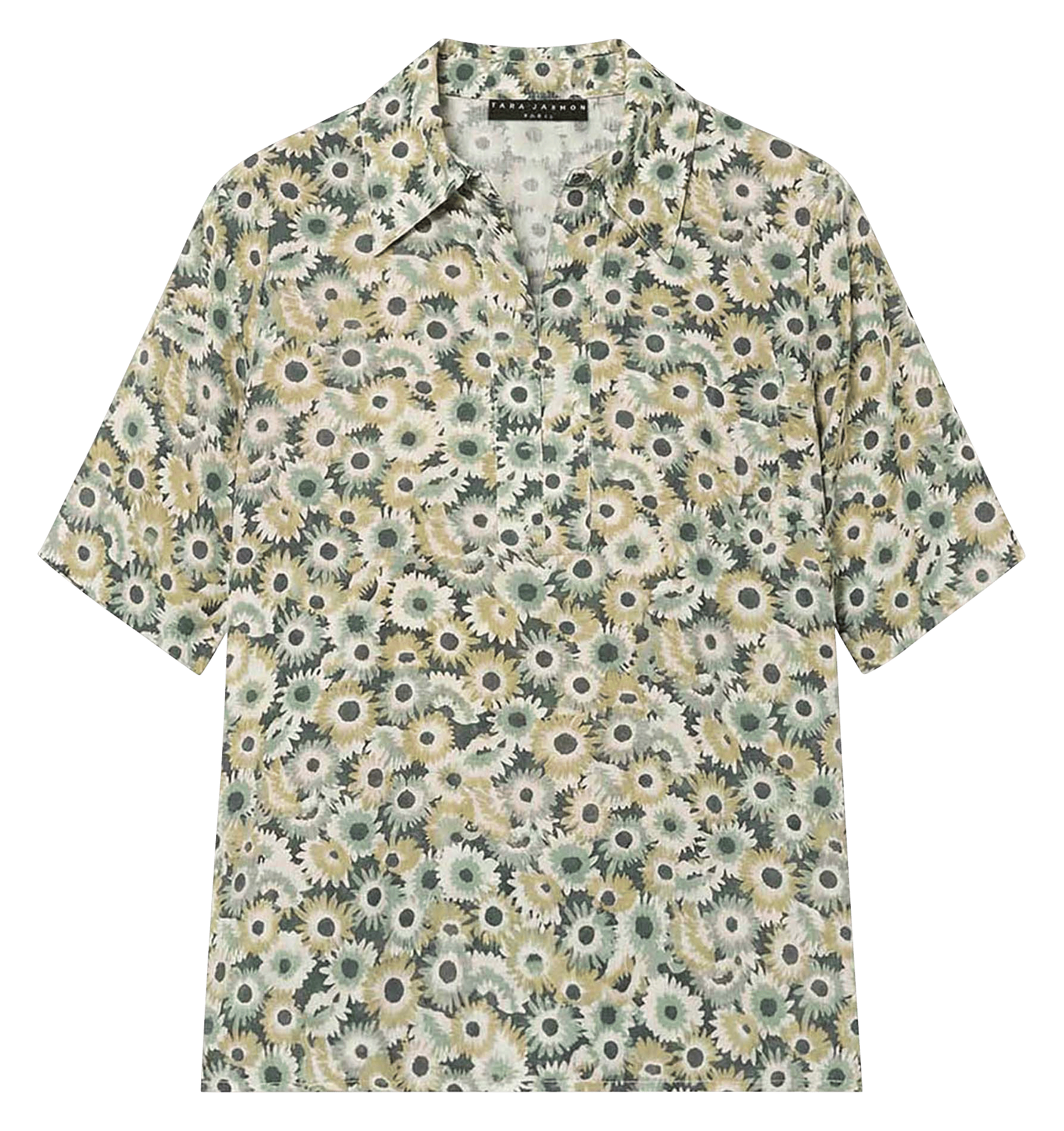 Top fluide manches courtes imprimé TARA JARMON Vert