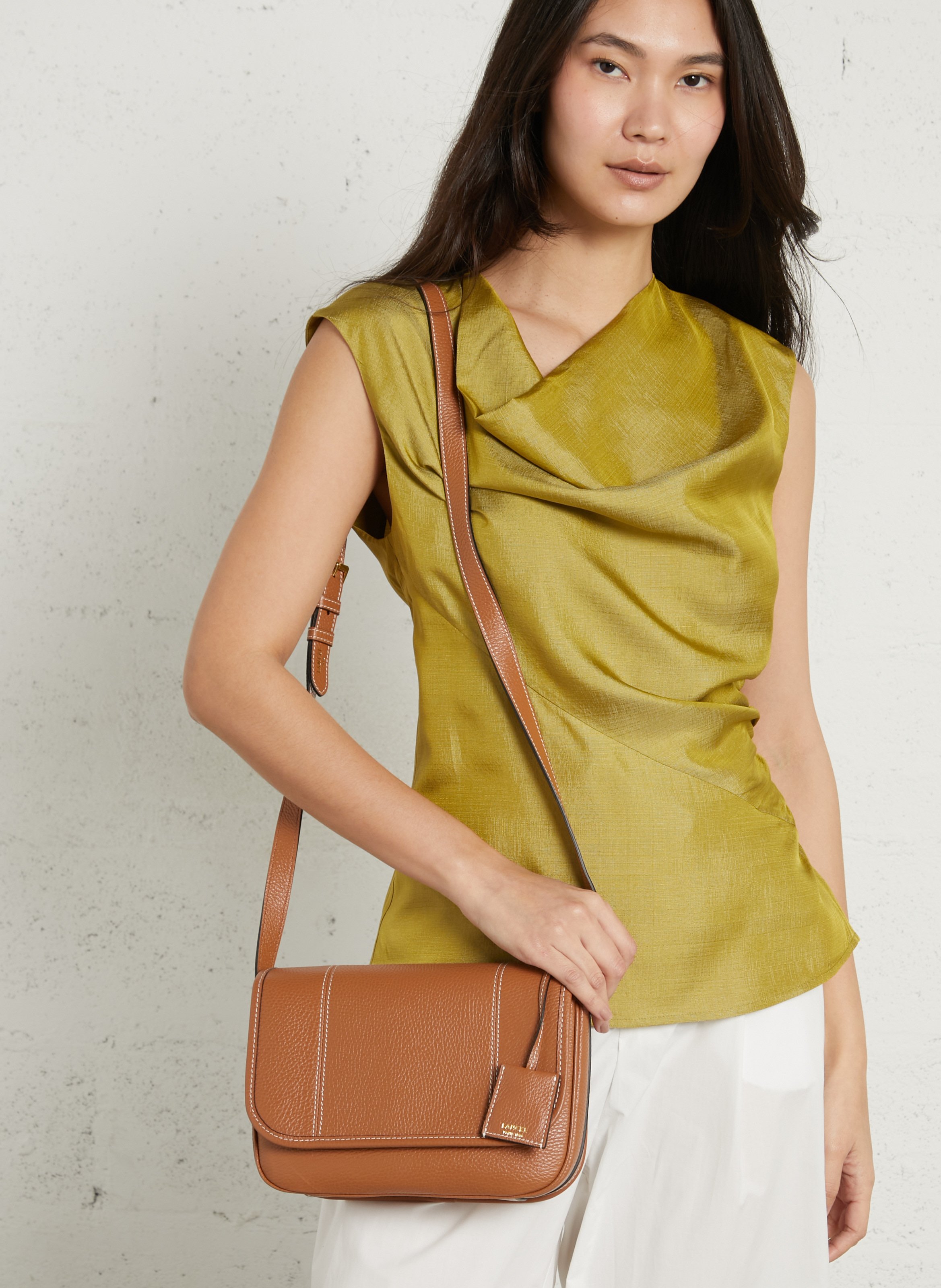 Dori leather shoulder bag LANCEL Beige