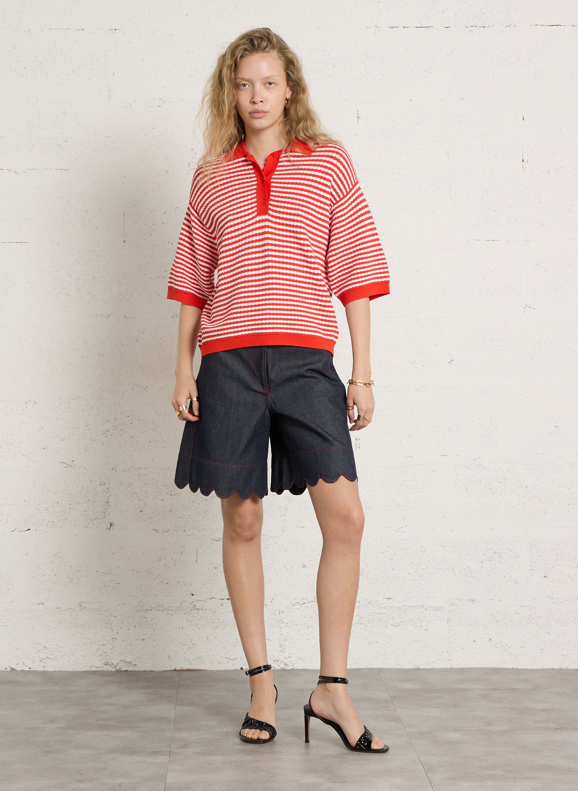 Alessia stretch cotton denim shorts STELLA NOVA Raw denim