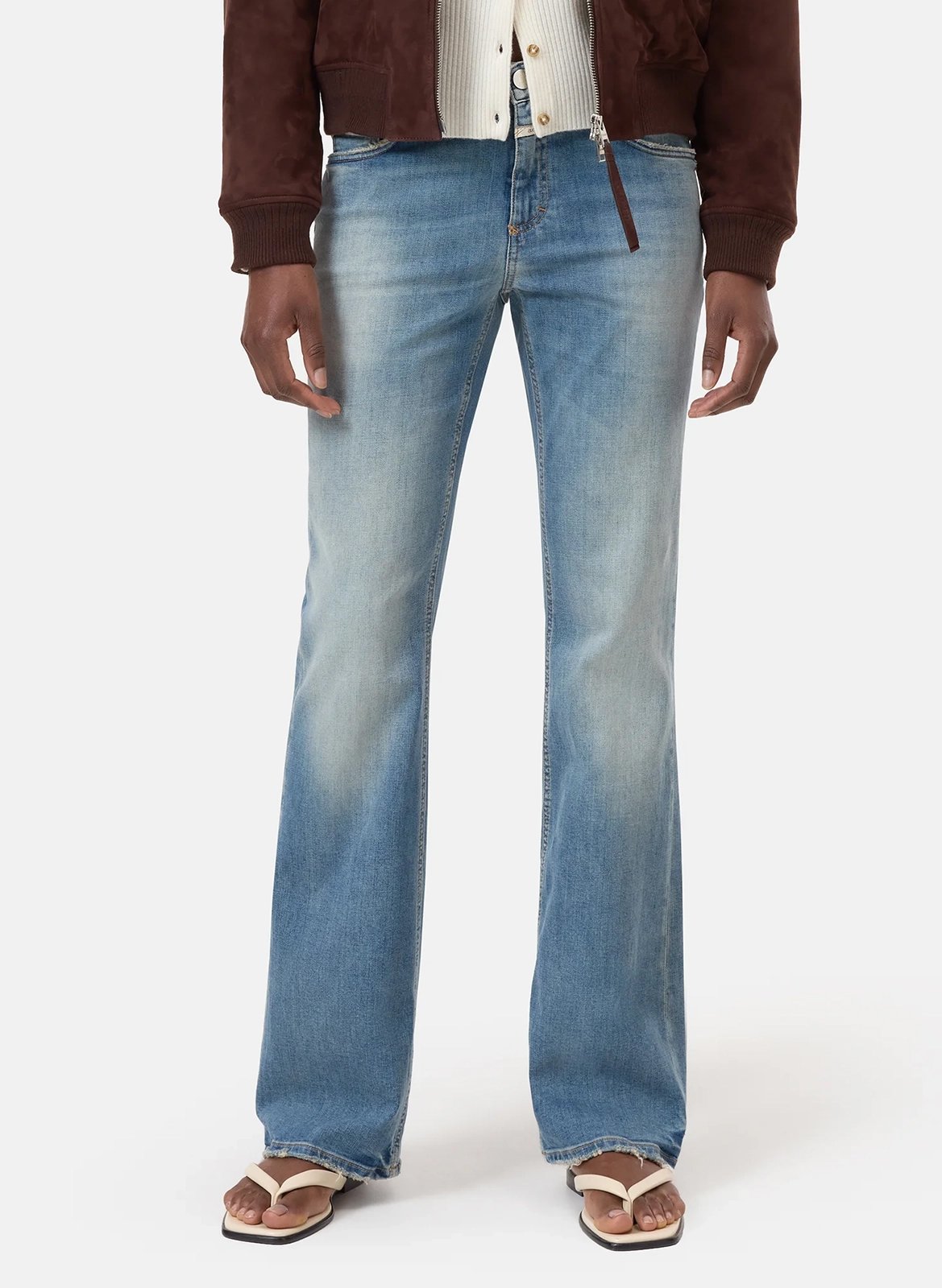 Jean droit en coton mélangé CLOSED Bleu