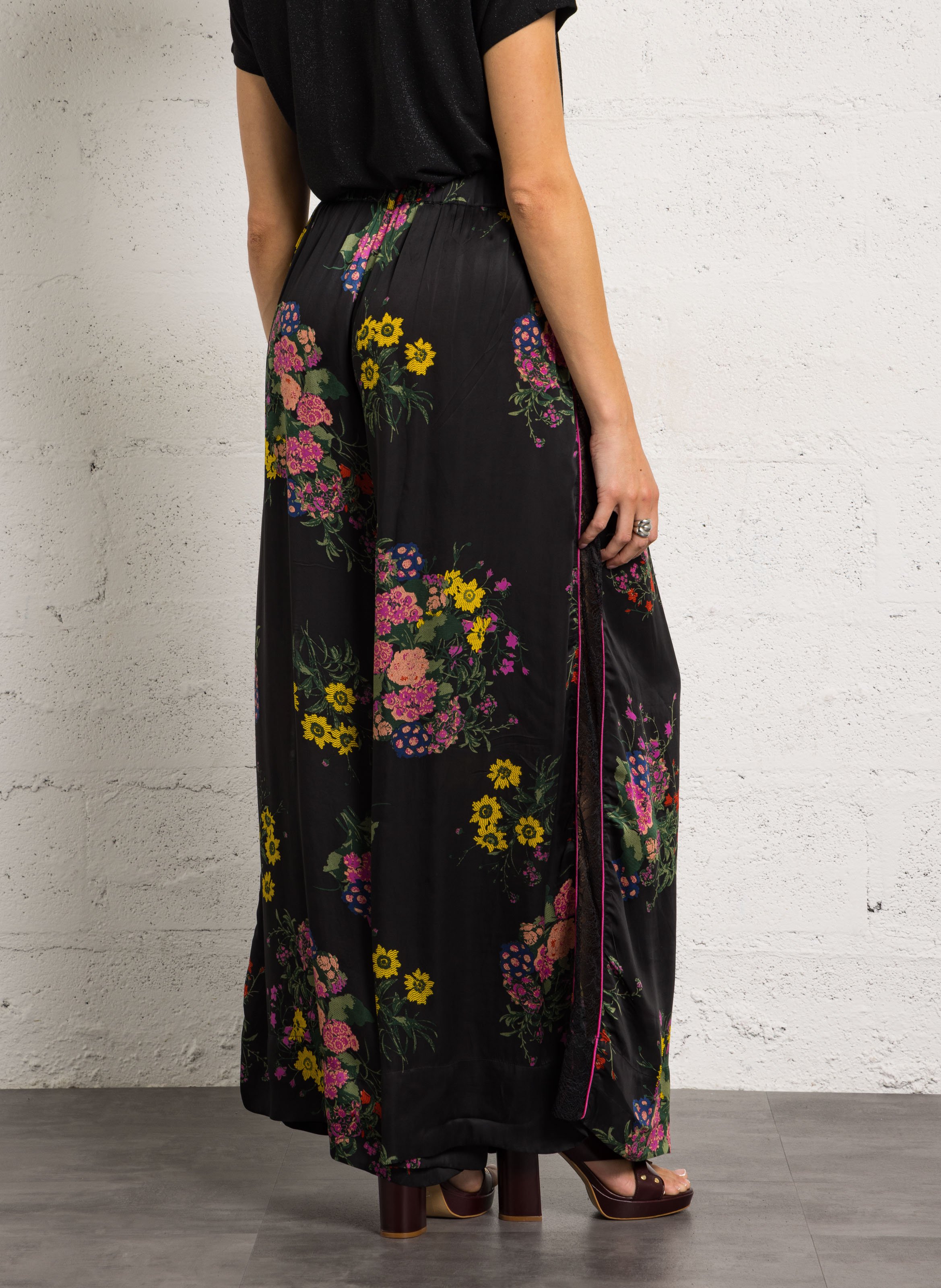 Bandplooibroek met hoge taille MES DEMOISELLES Veelkleurig