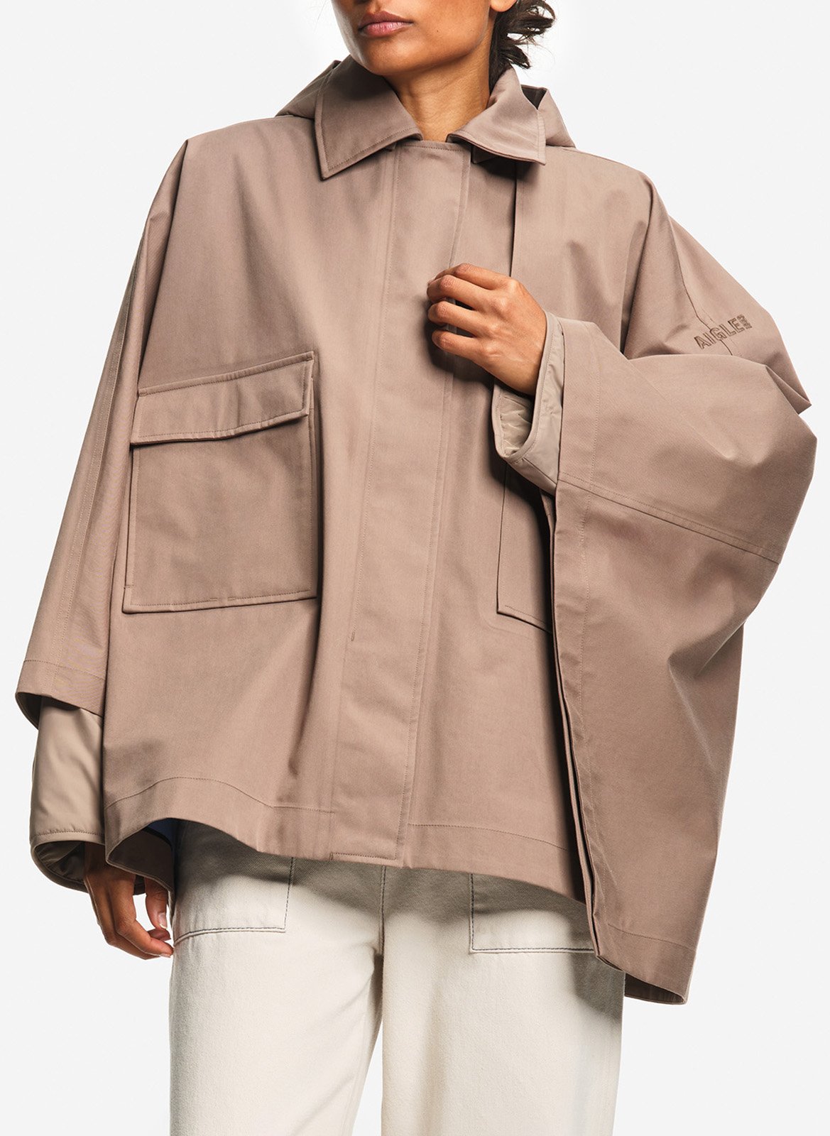 Cotton-blend coat with classic collar AIGLE Brown