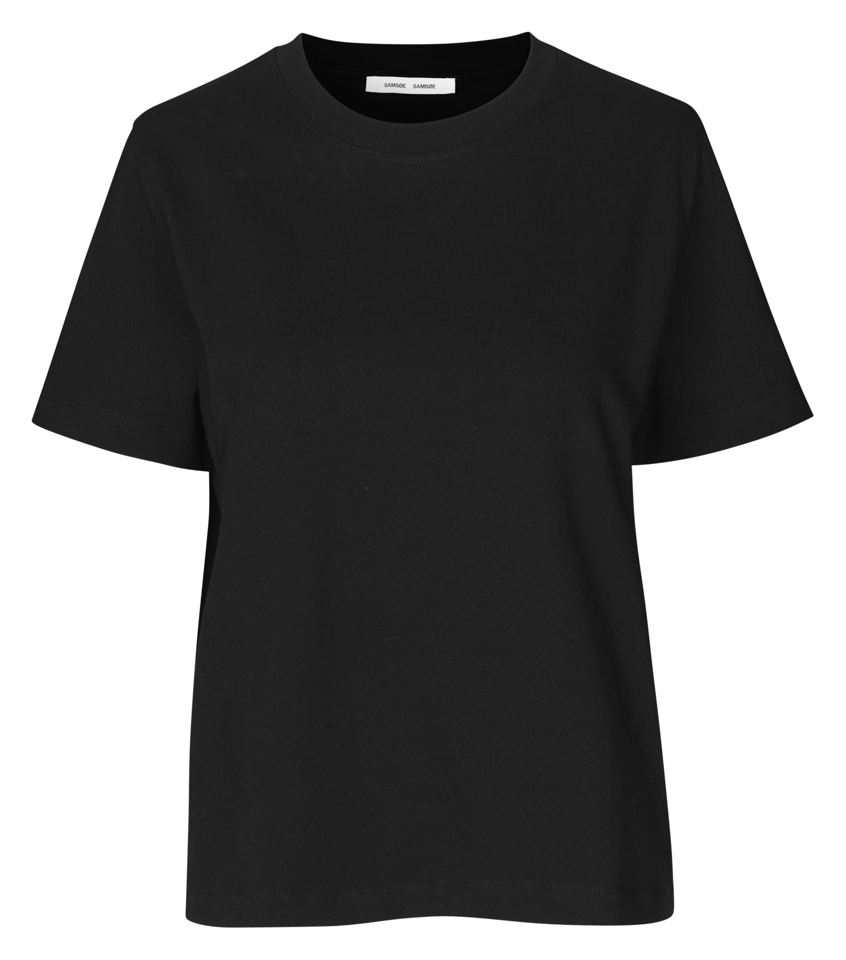 Straight-cut organic cotton T-shirt SAMSOE SAMSOE Black
