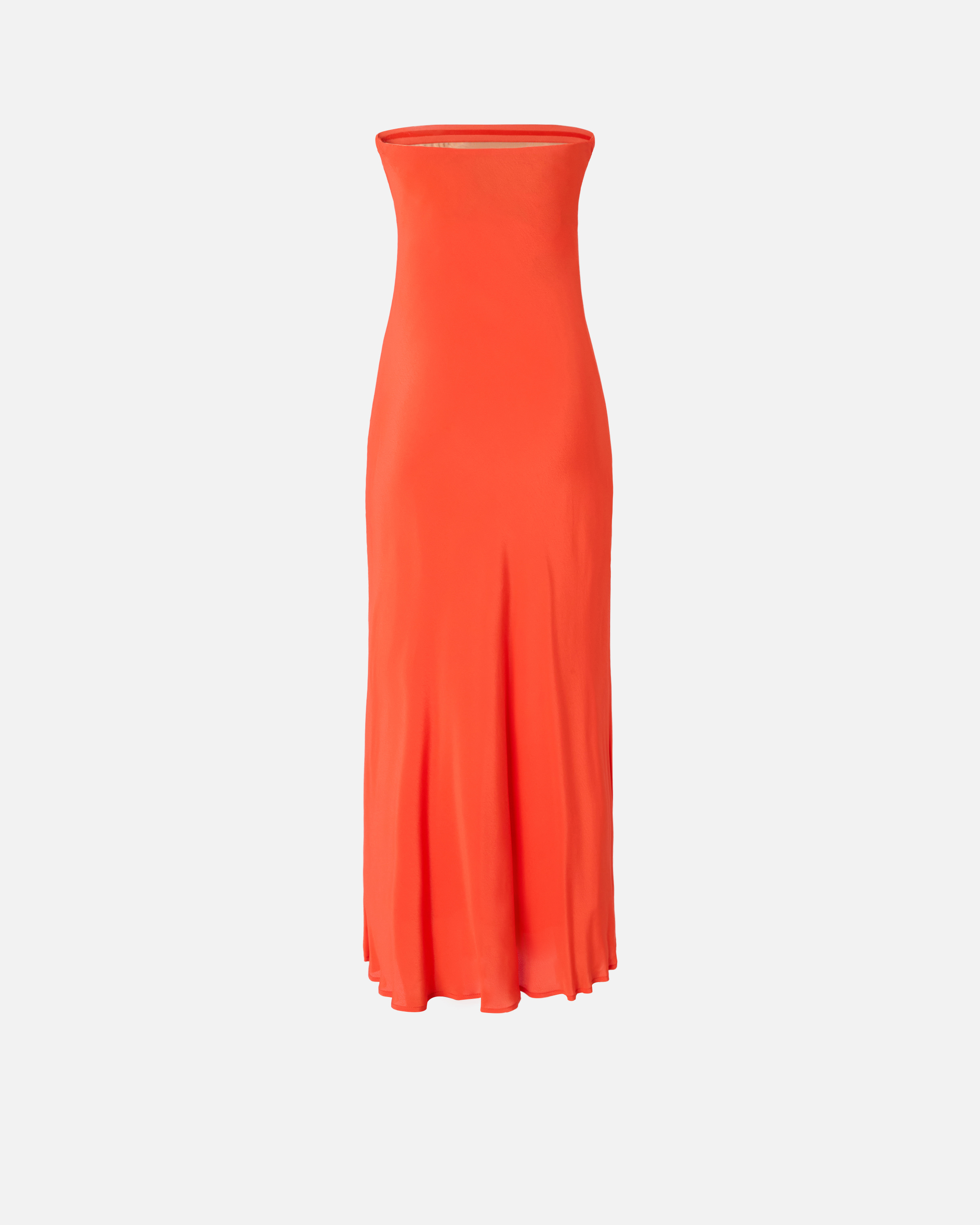Robe longue bandeau en crêpe de chine viscose et soie PINKO Orange