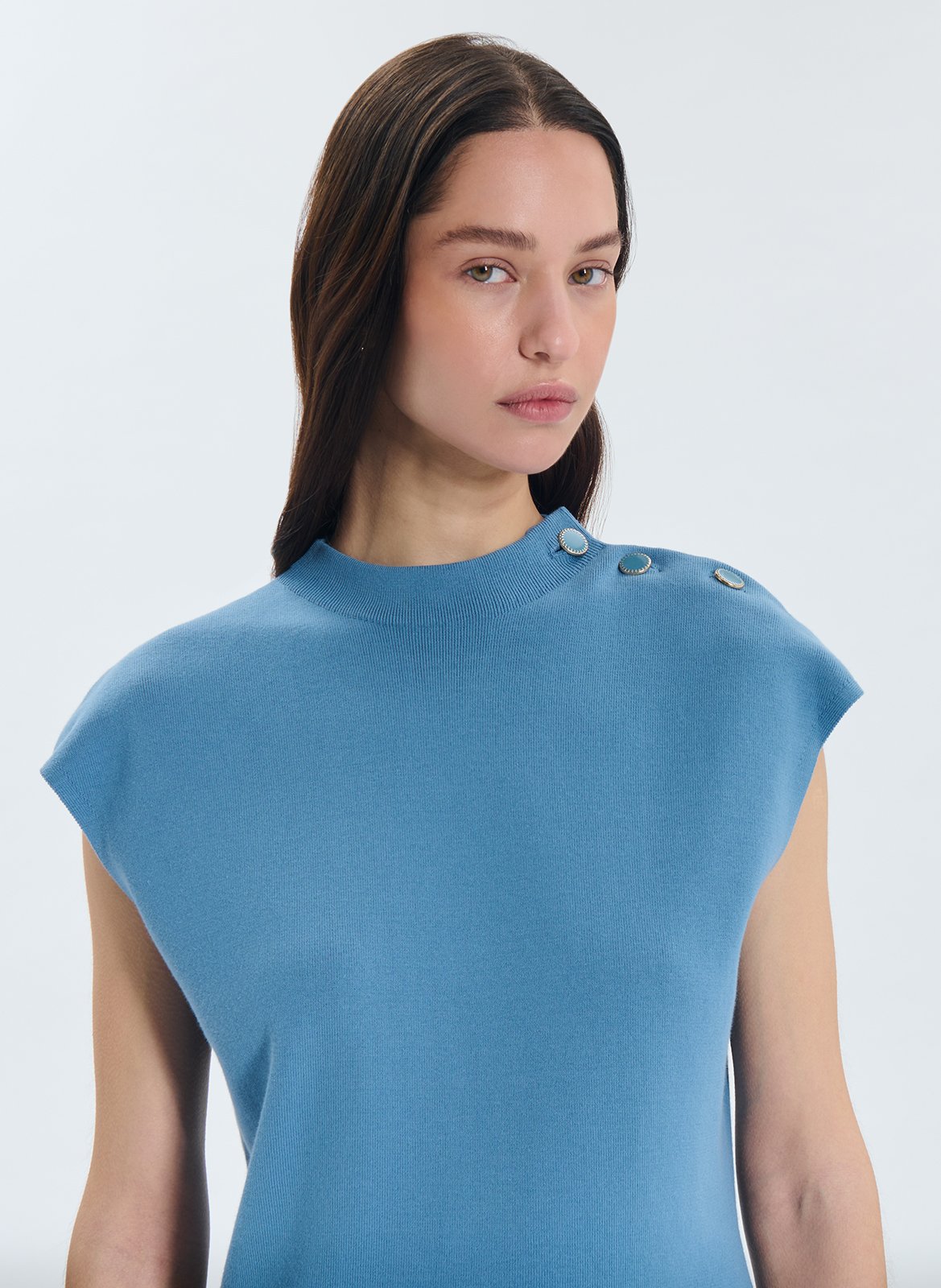 Aansluitende coltrui van gemengd katoen ZAPA Blauw