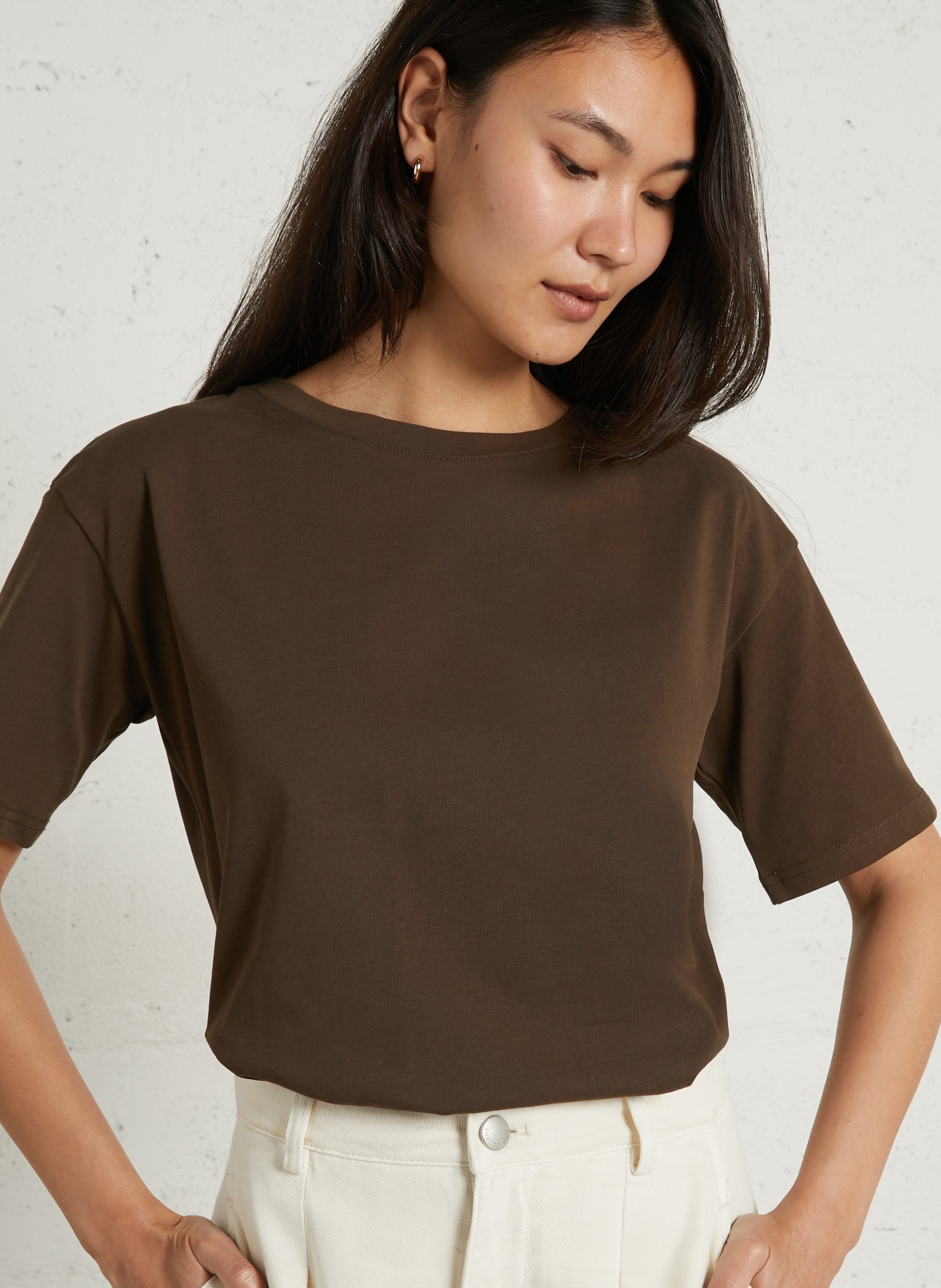 T-shirt oversize en coton bio SUNCOO Kaki