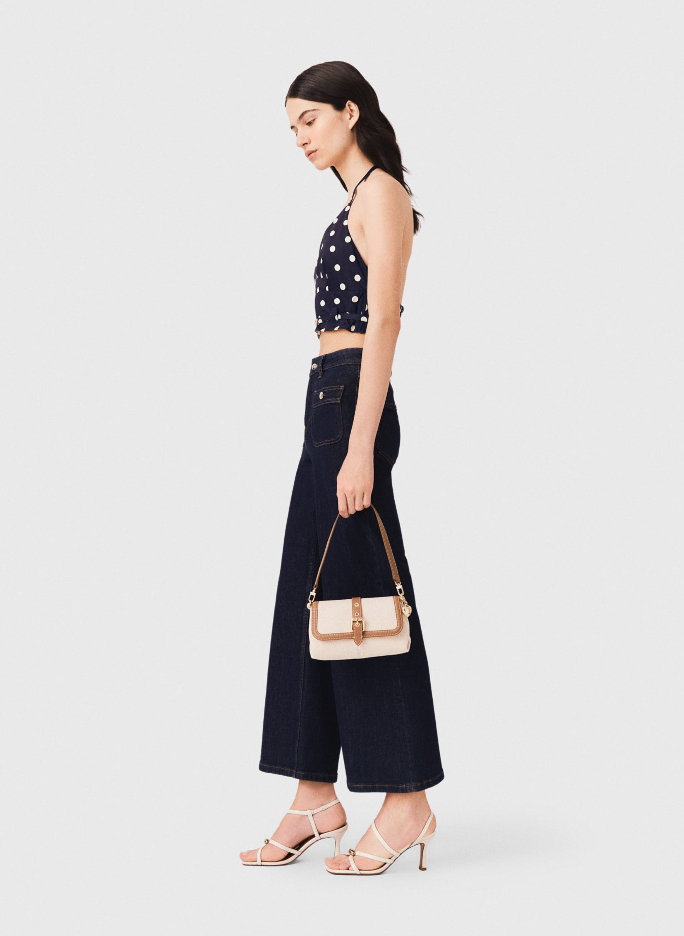 Top court en coton MAJE Bleu
