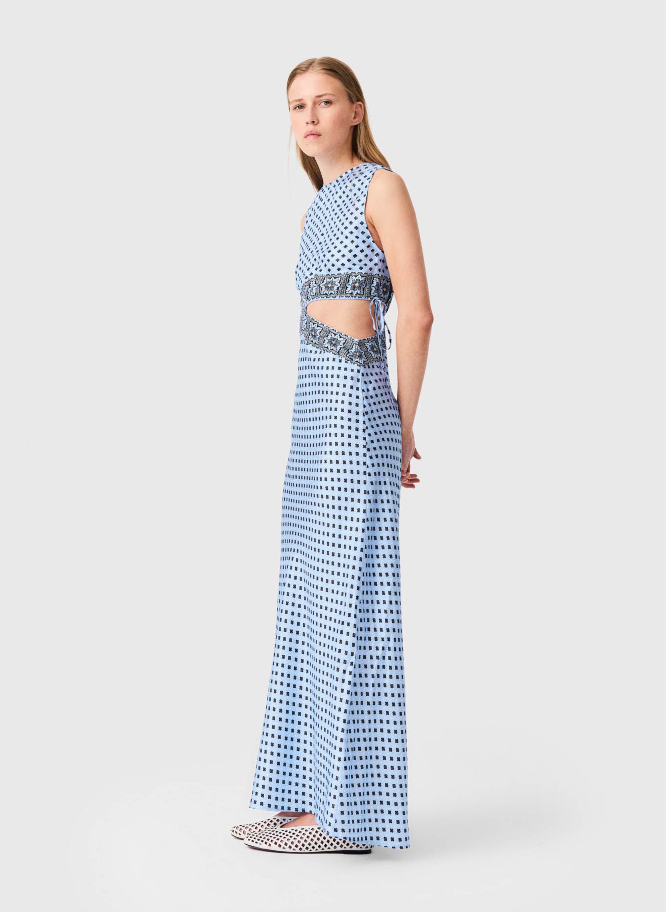 Robe longue asymétrique MAJE Bleu