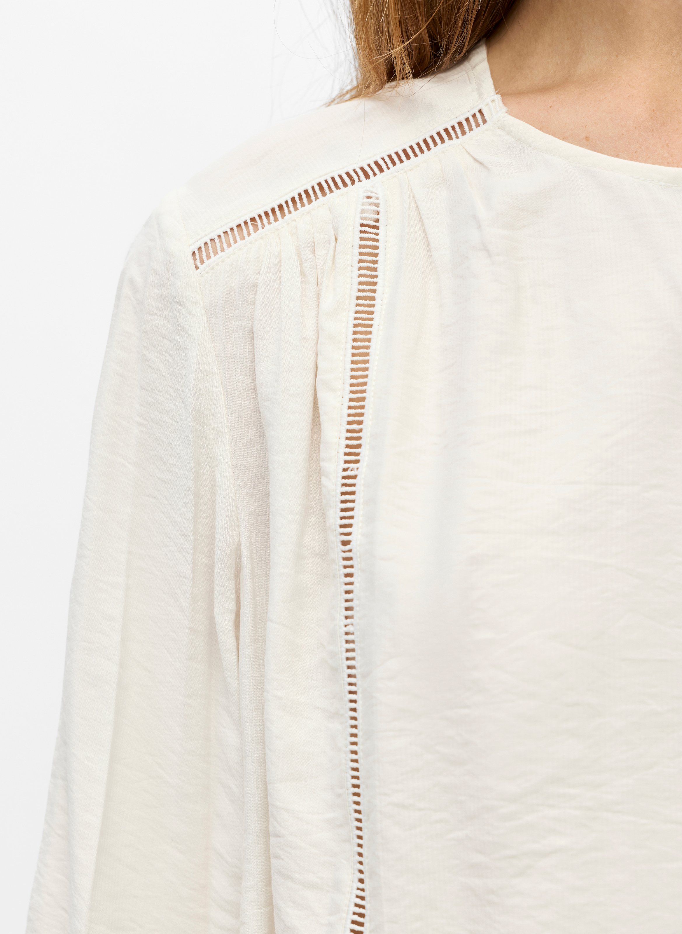 Oversized round neck shirt OBJECT White