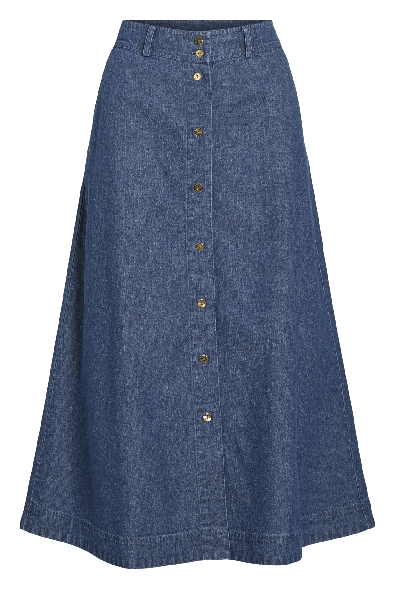 High-waisted flared denim skirt VILA Blue