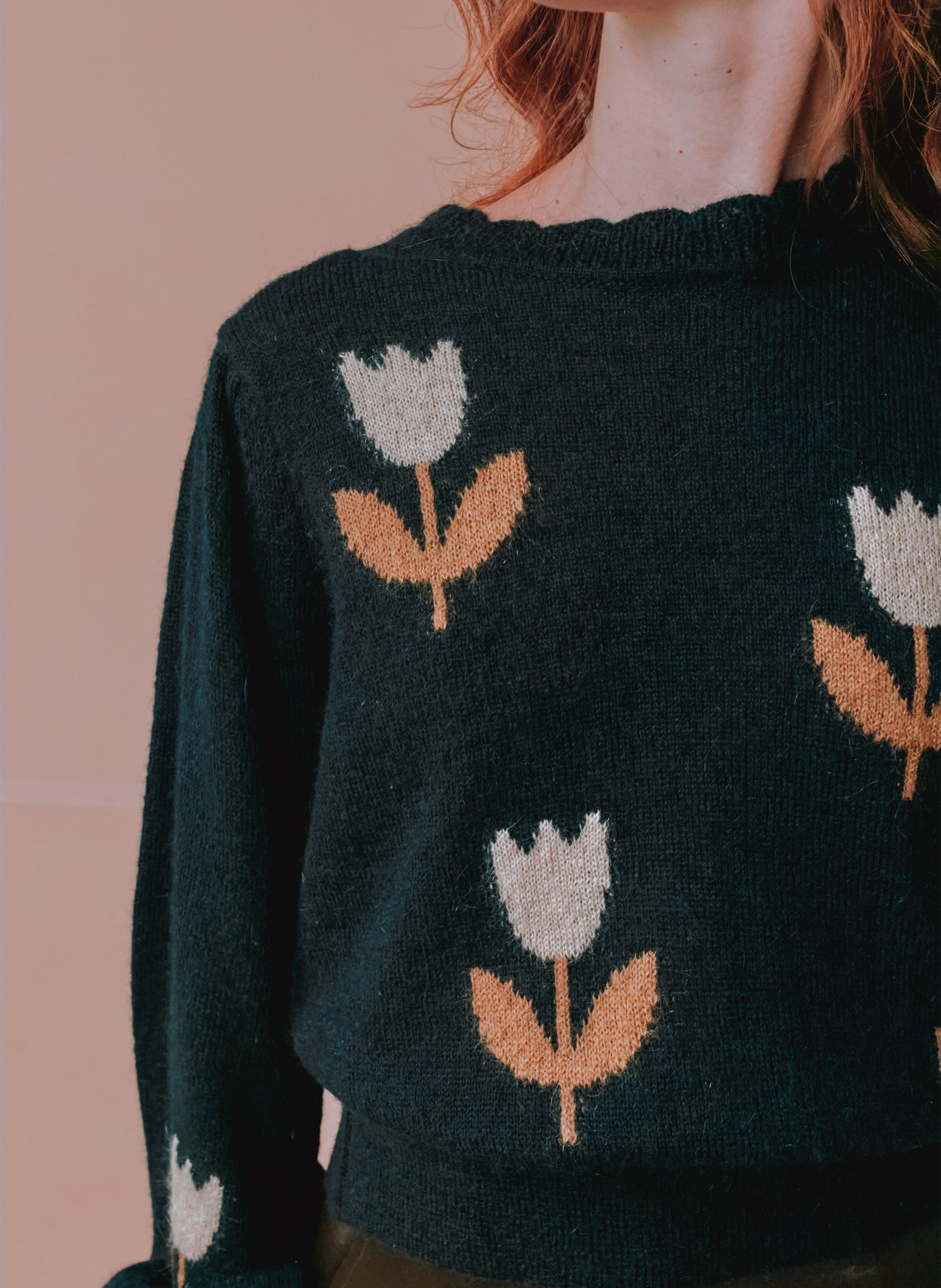 Round-neck wool-blend sweater EMILE ET IDA Black