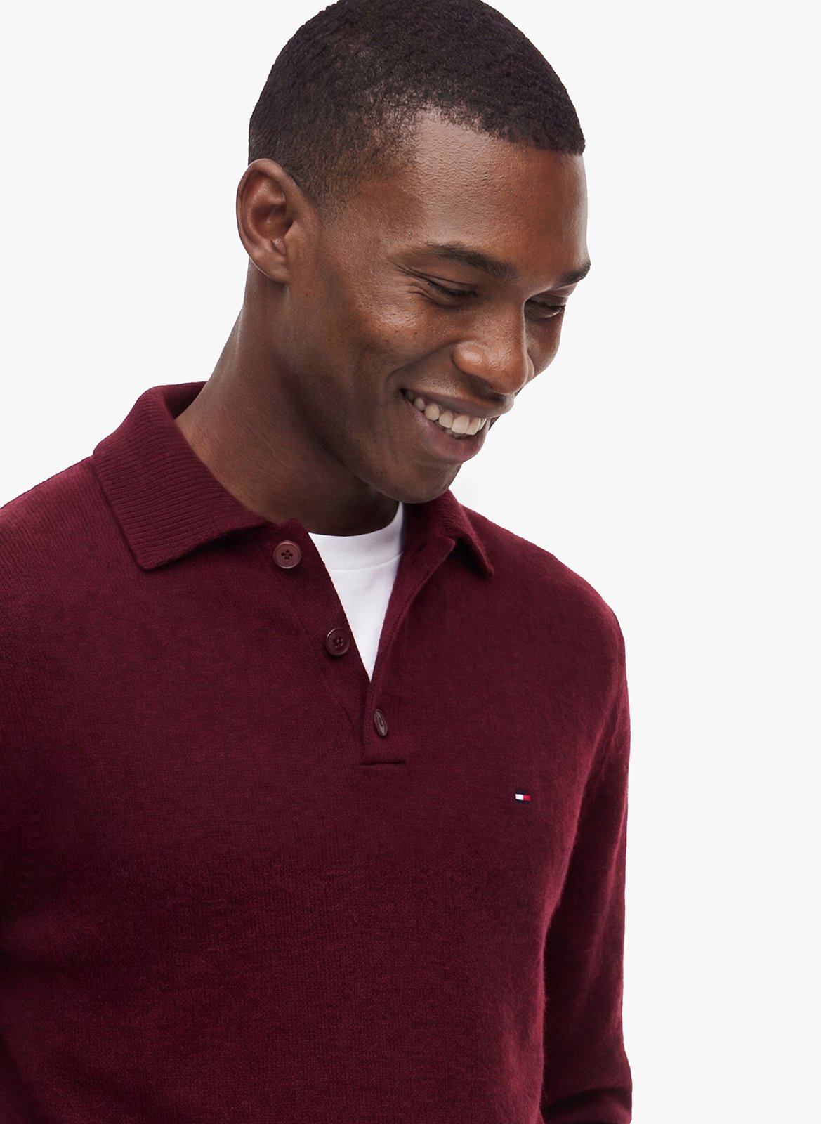 Pull droit en laine TOMMY HILFIGER Violet