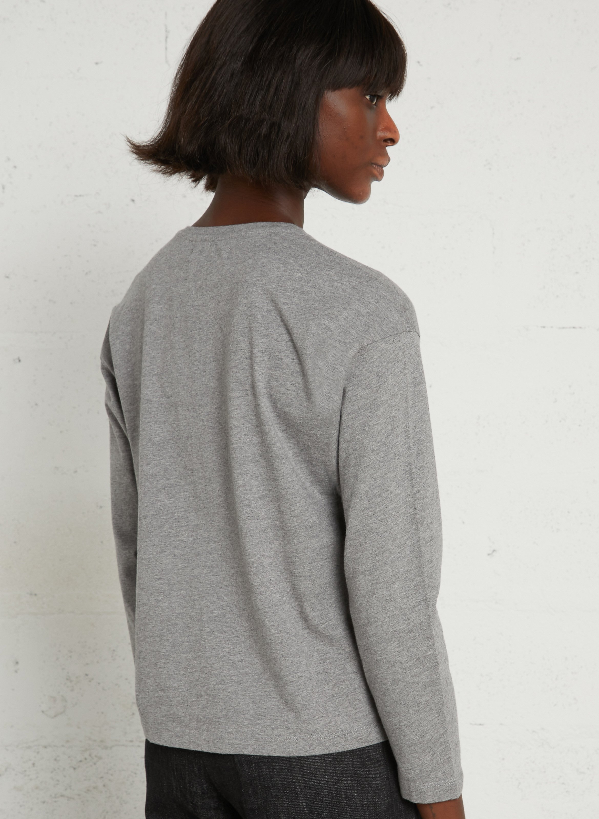 T-shirt manches longues en coton NICE THINGS Gris