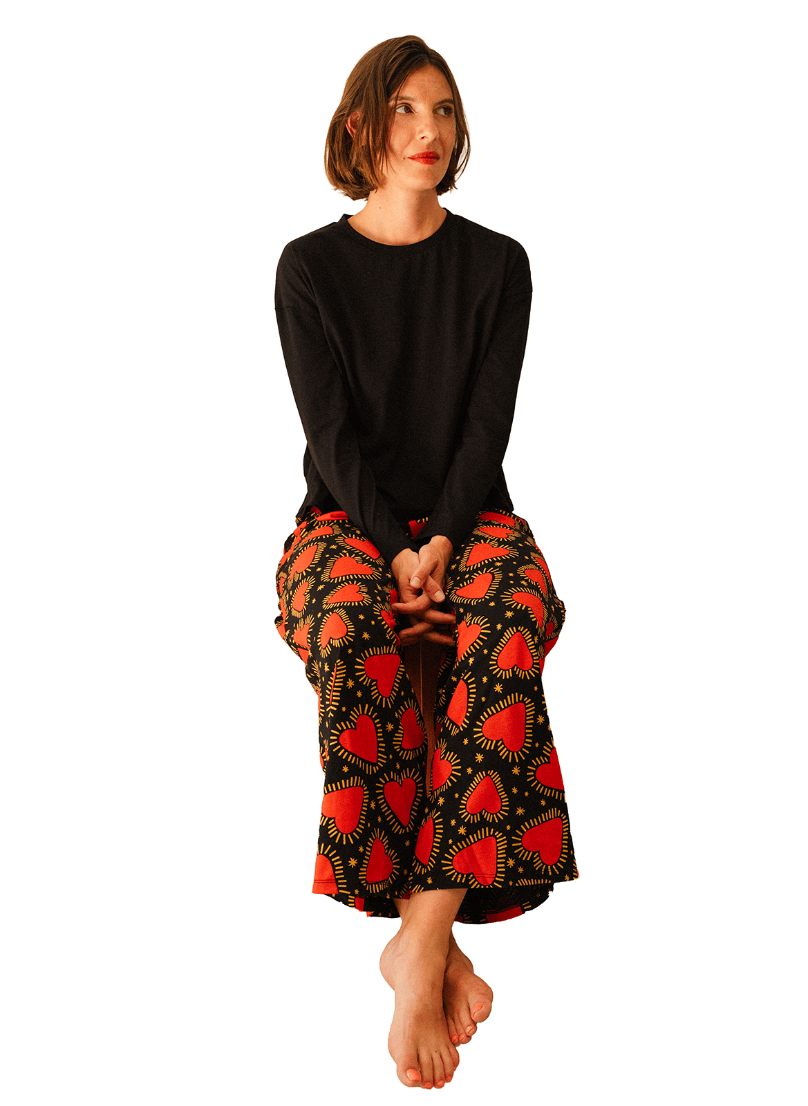 Ensemble de pyjama long ample imprimé WE ARE JOLIES Noir