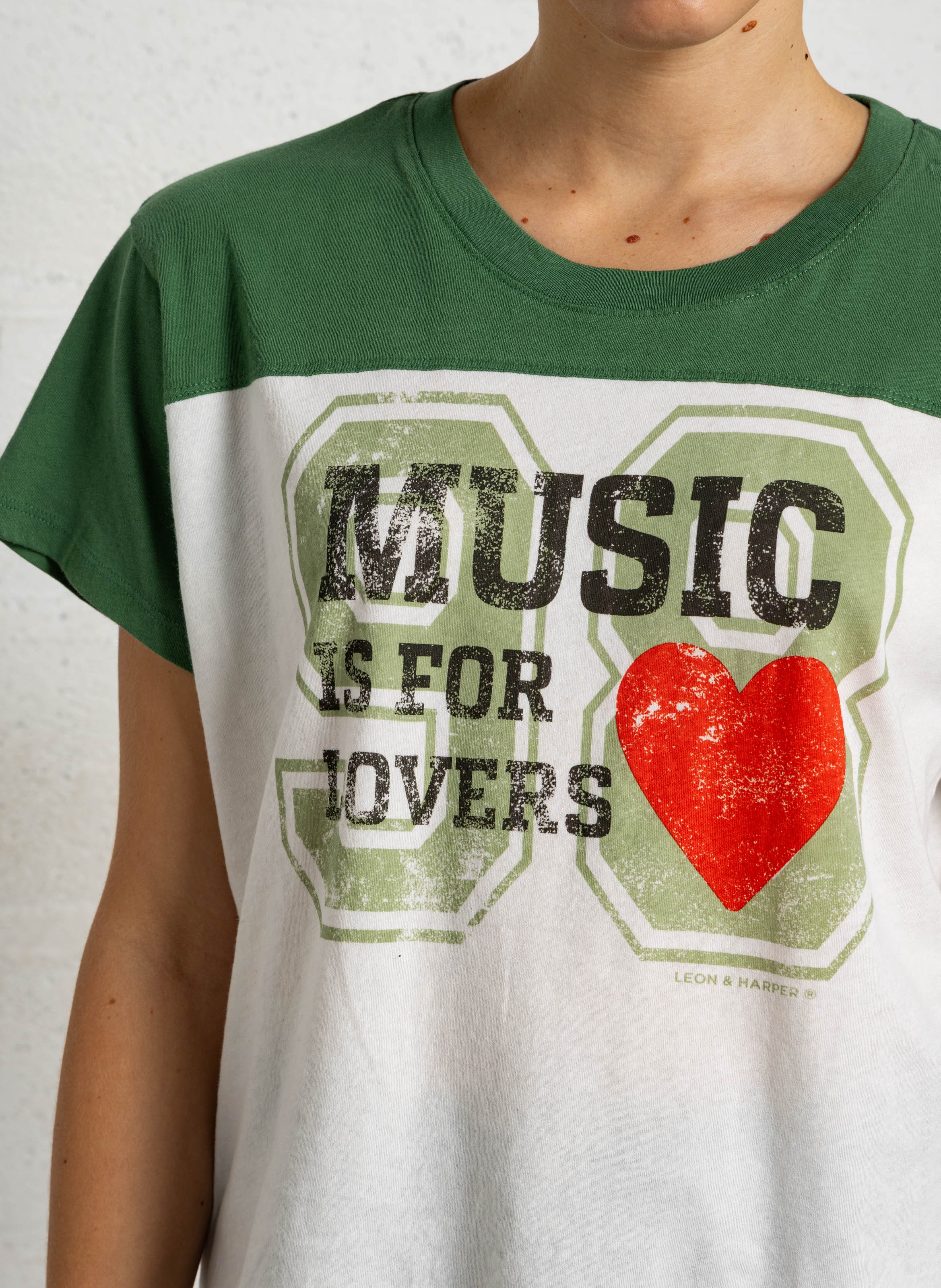 T-Shirt aus Bio-Baumwolle mit Print LEON & HARPER Grun