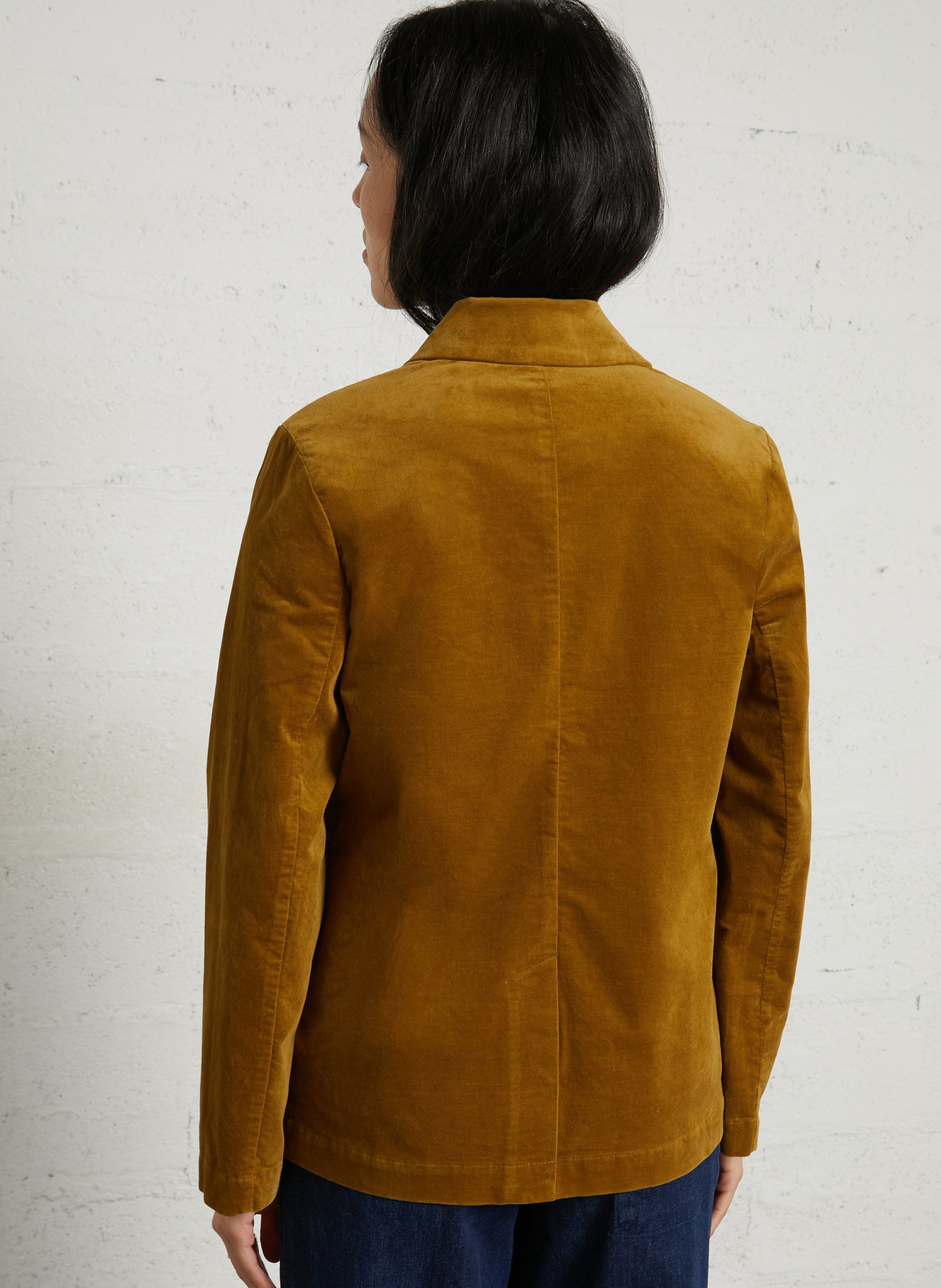 Blazer slim velours en coton mélangé NICE THINGS Vert
