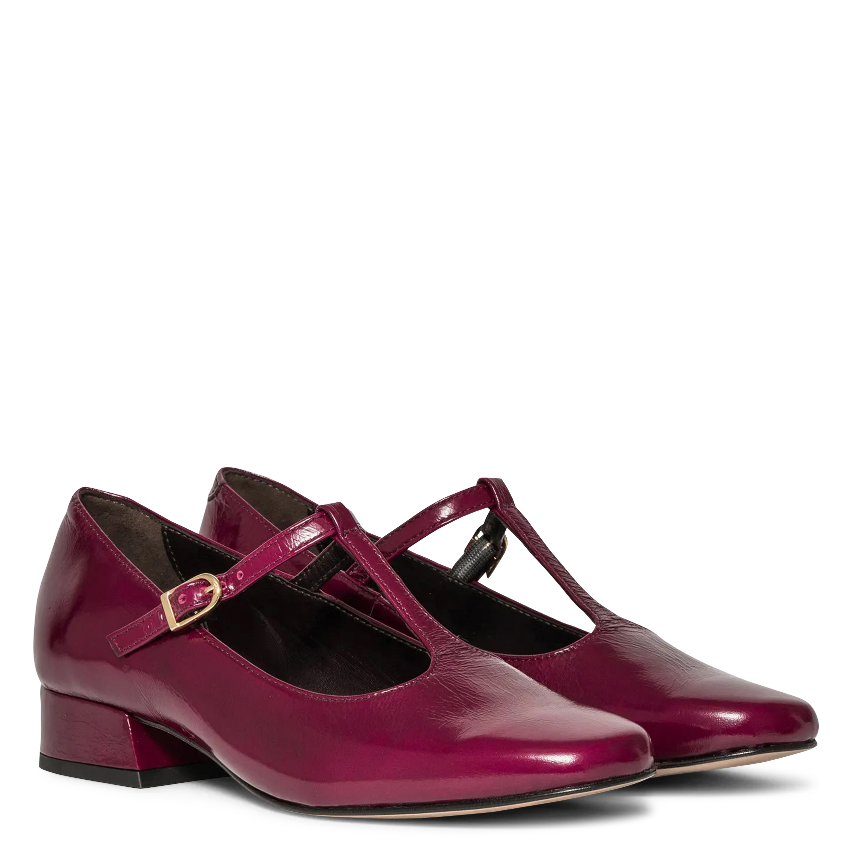 Ballerines à talons en cuir BOCAGE Rouge