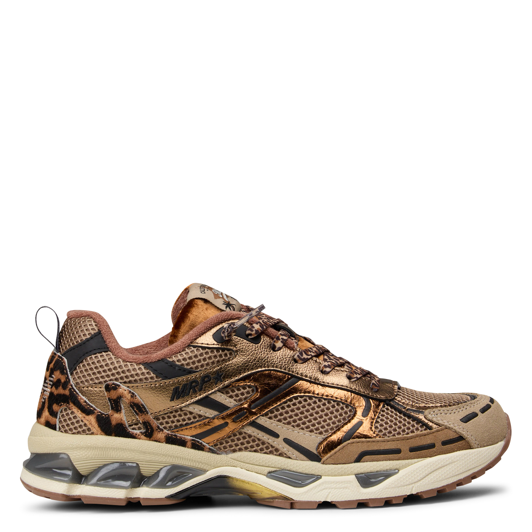 Low-top lace-up leather sneakers MRP Golden