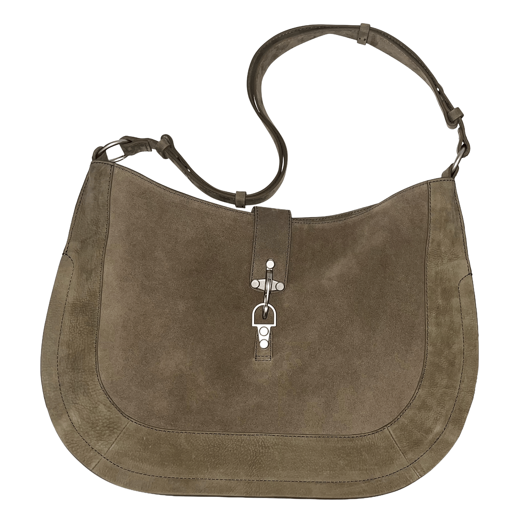 Bolso bandolera de piel IKKS Caqui