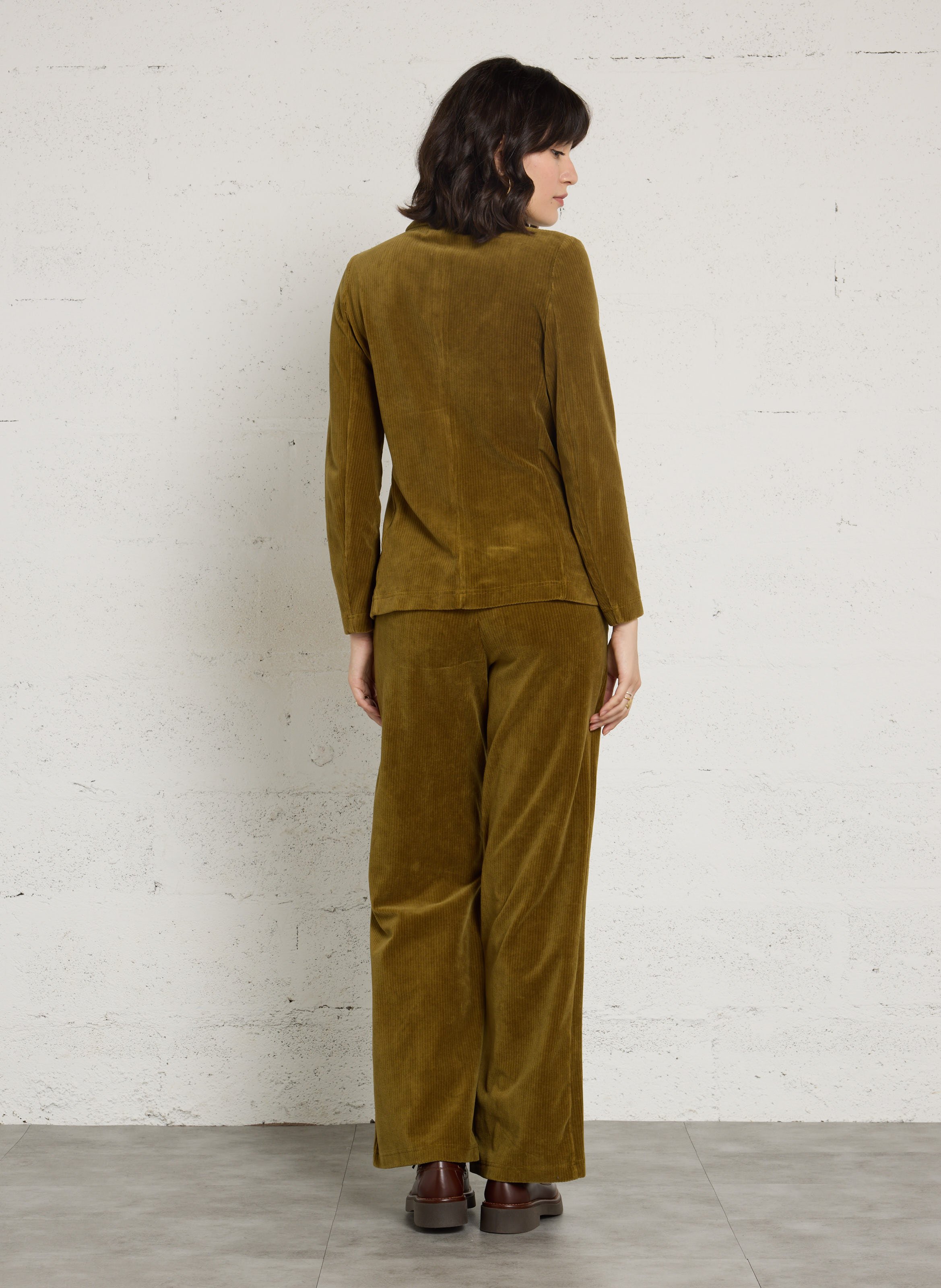 Samthose aus gemischtem Baumwollcord-Samt NICE THINGS Grun