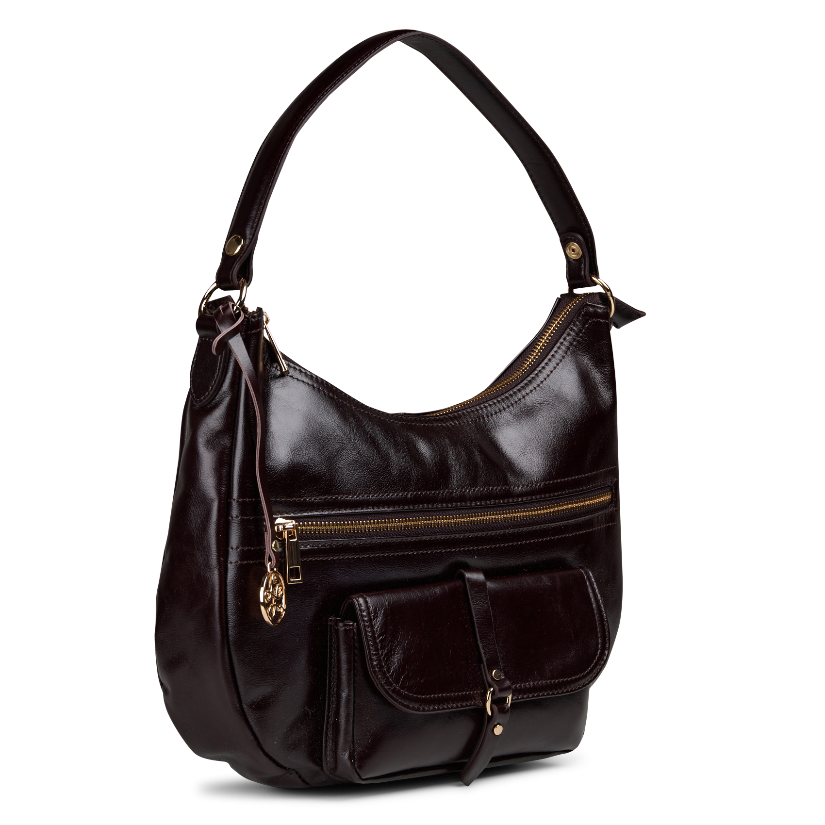 Leren schoudertas LA FEE MARABOUTEE Bruin