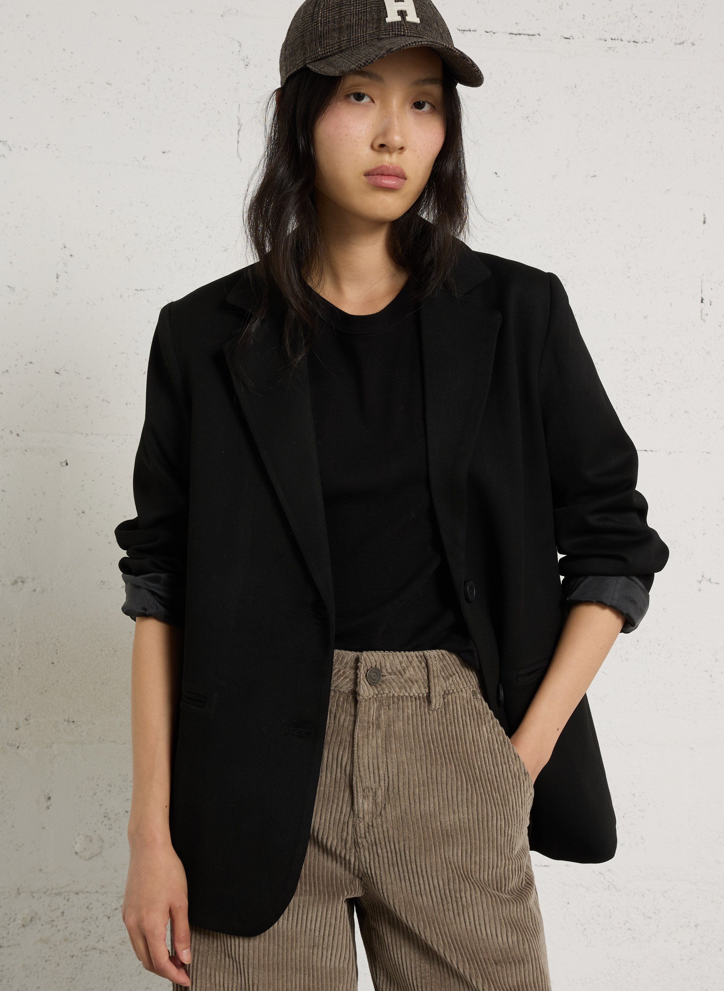 Veste ample col tailleur SUD EXPRESS Noir