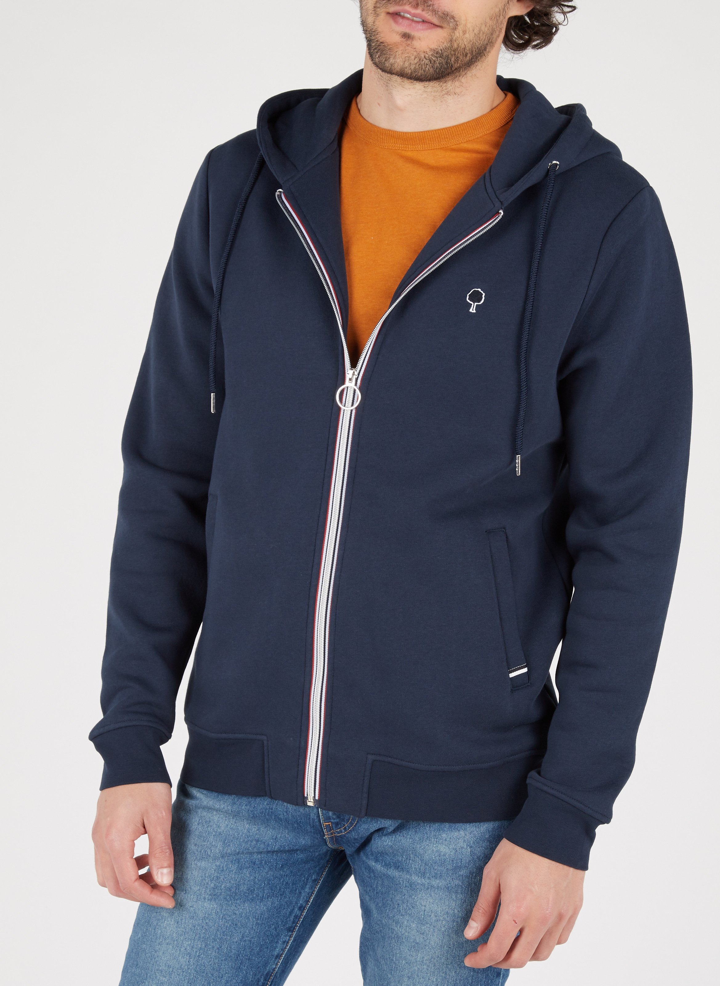 Regular-fit sweater van joggingstof met capuchon FAGUO Blauw