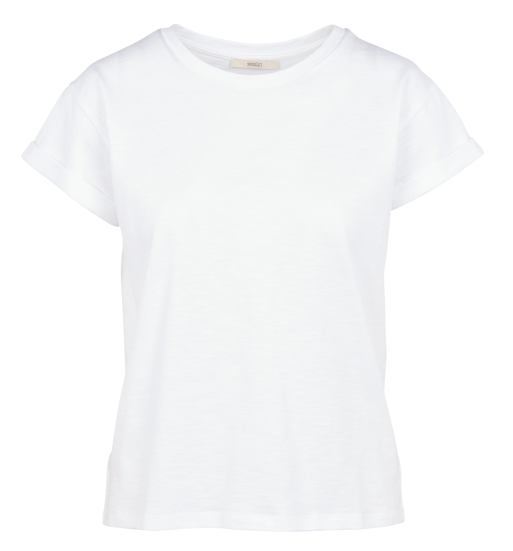 Round-neck cotton-blend T-shirt SESSUN White