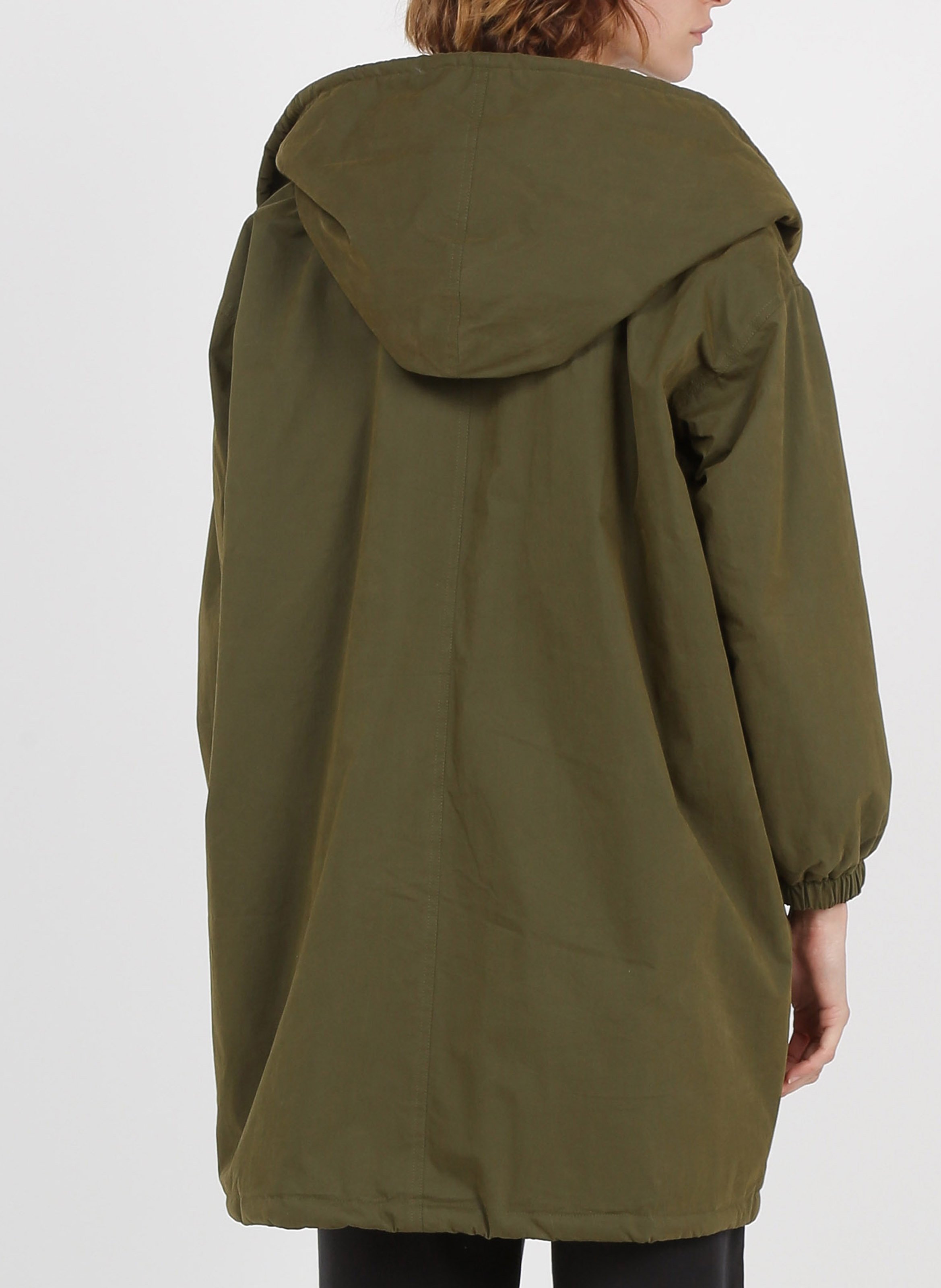 Cotton-blend parka with fur-trimmed hood BELLEROSE Khaki