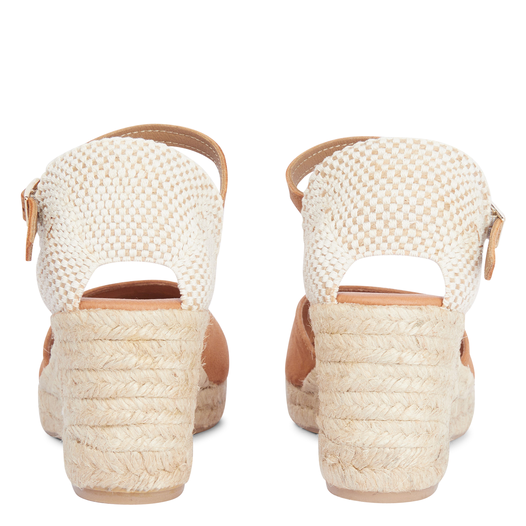 Sandales espadrilles compensées en cuir  MELLOW YELLOW Marron