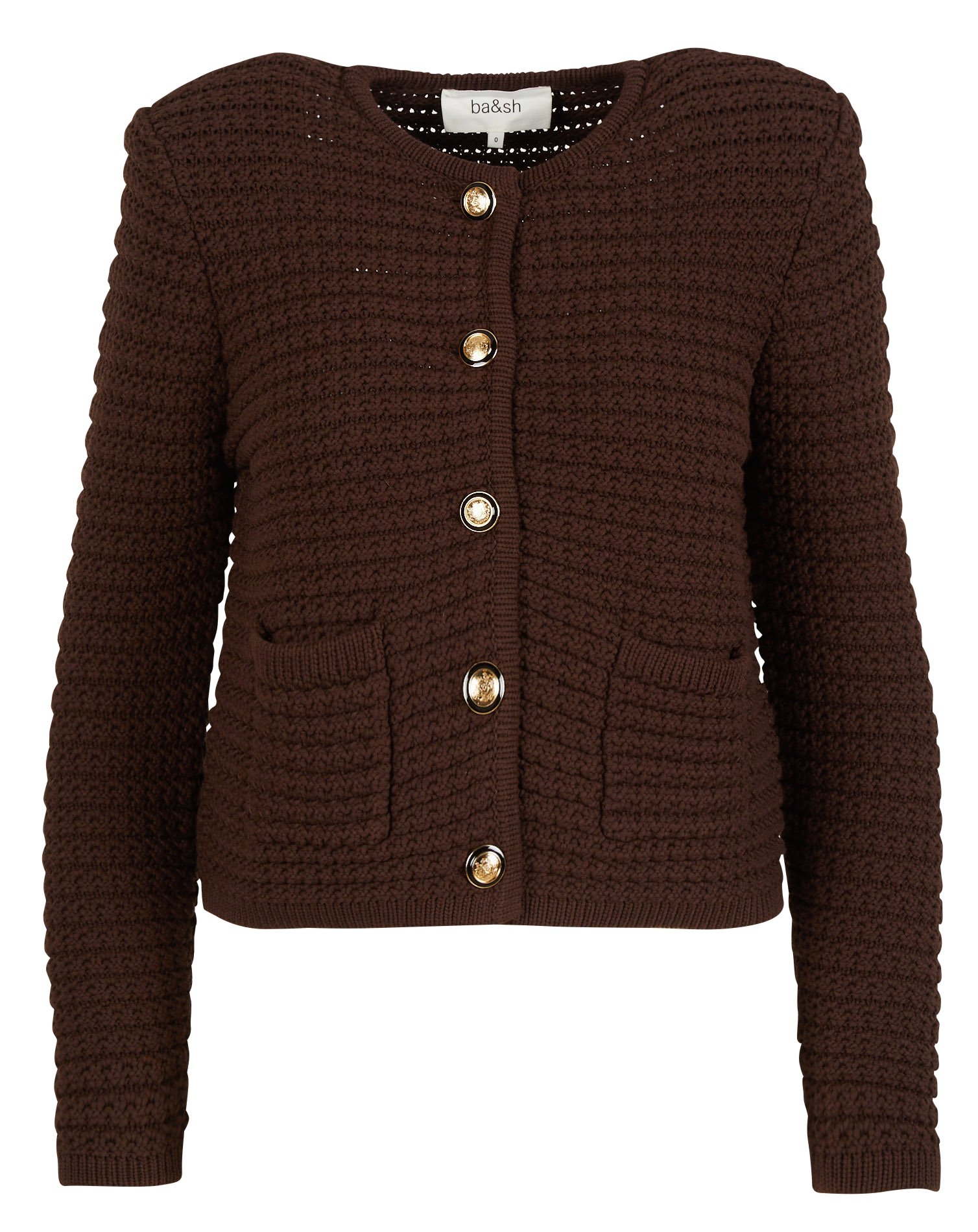 Gilet manches longues en coton mélangé BA&SH Marron