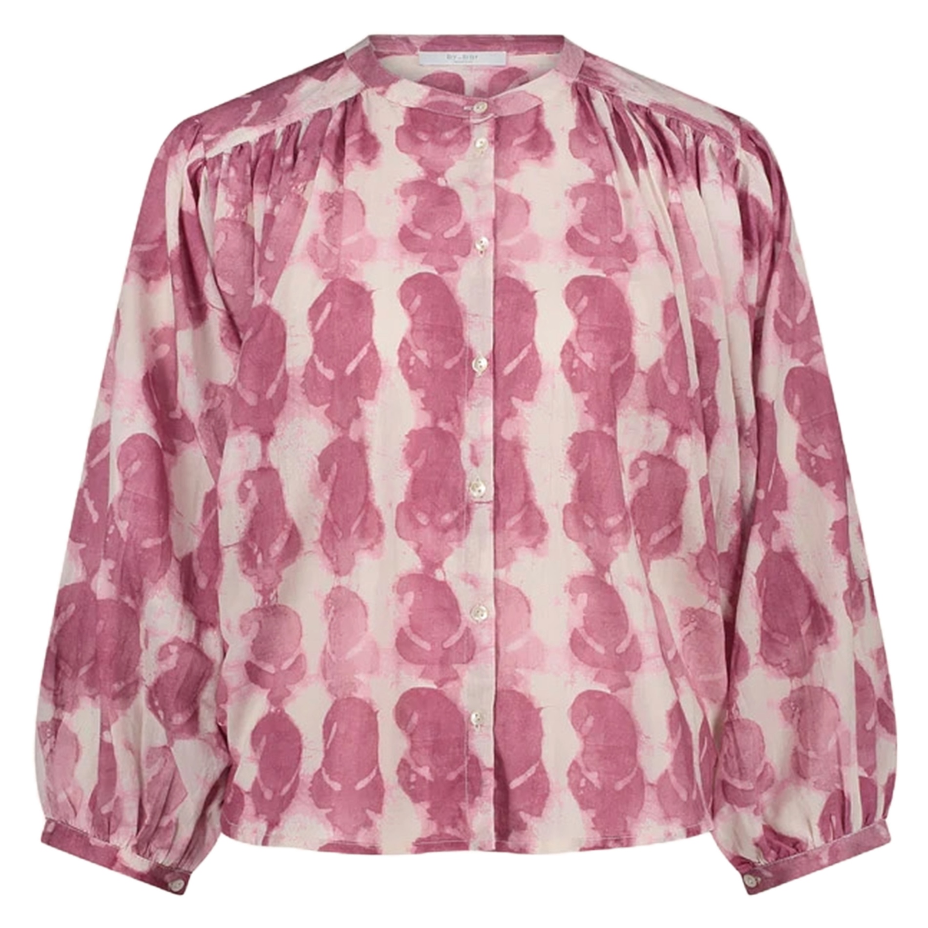 Straight printed cotton blouse BY BAR Pink