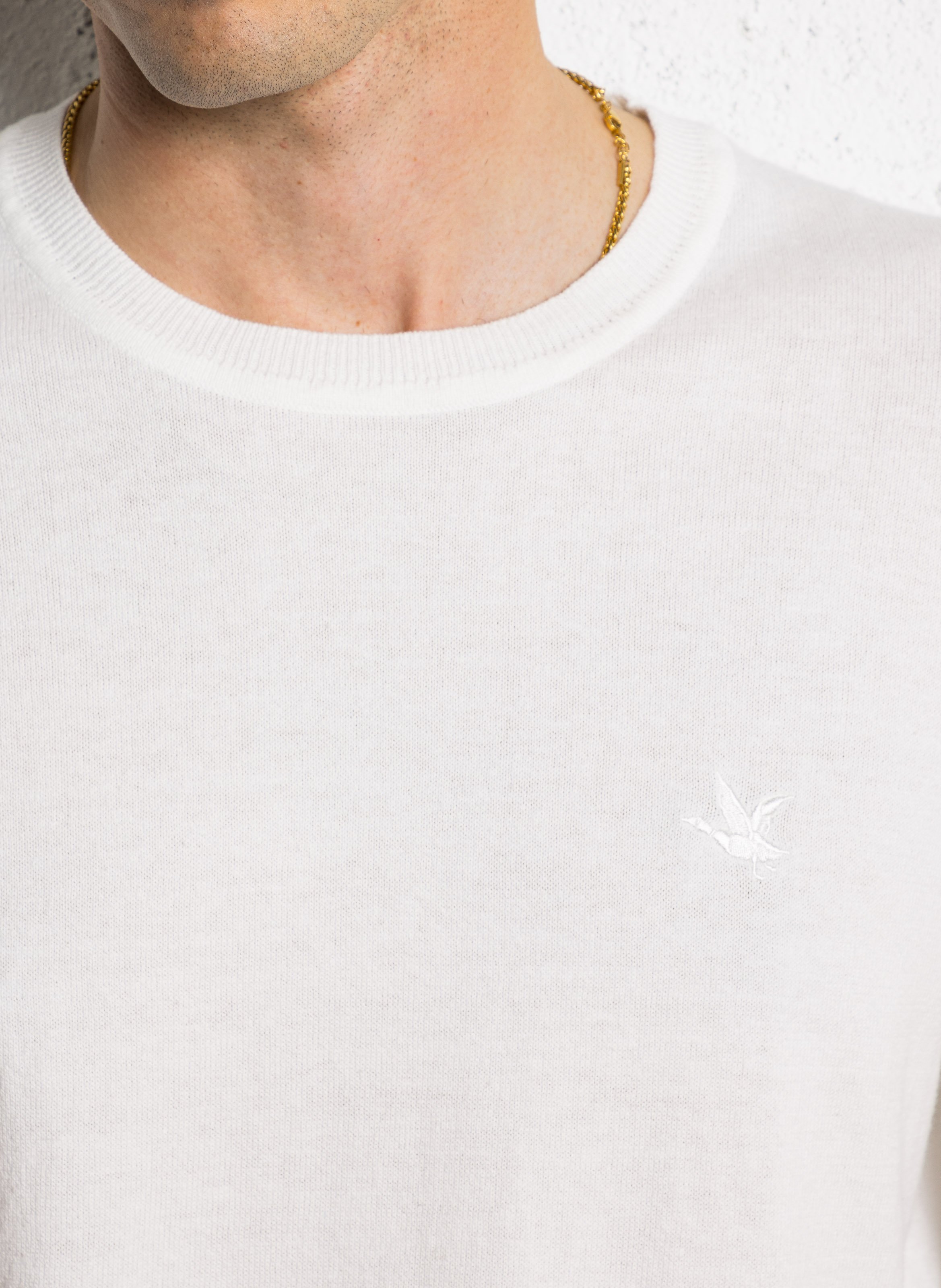 Colour block cotton sweater CHEVIGNON White