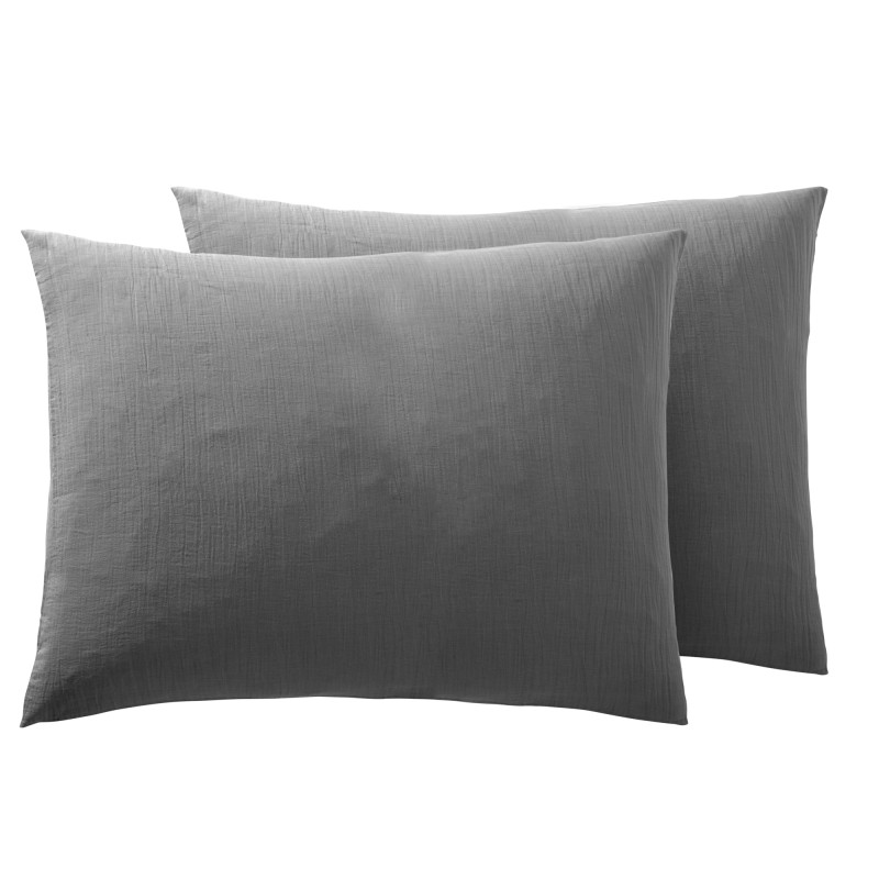 Cotton percale pillow case COTON PUR Grey