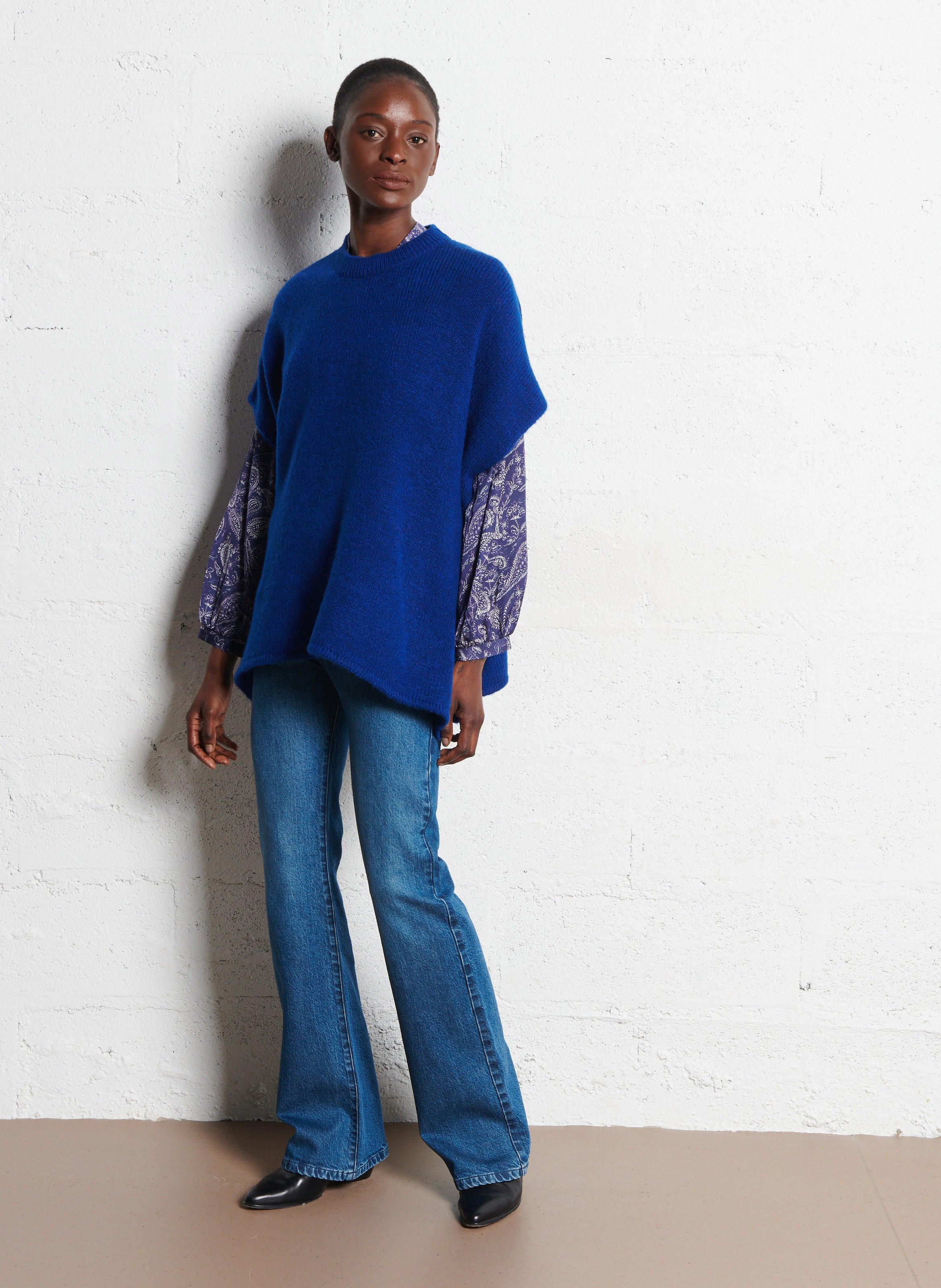 Oversized round-neck sweater ONE STEP Blue