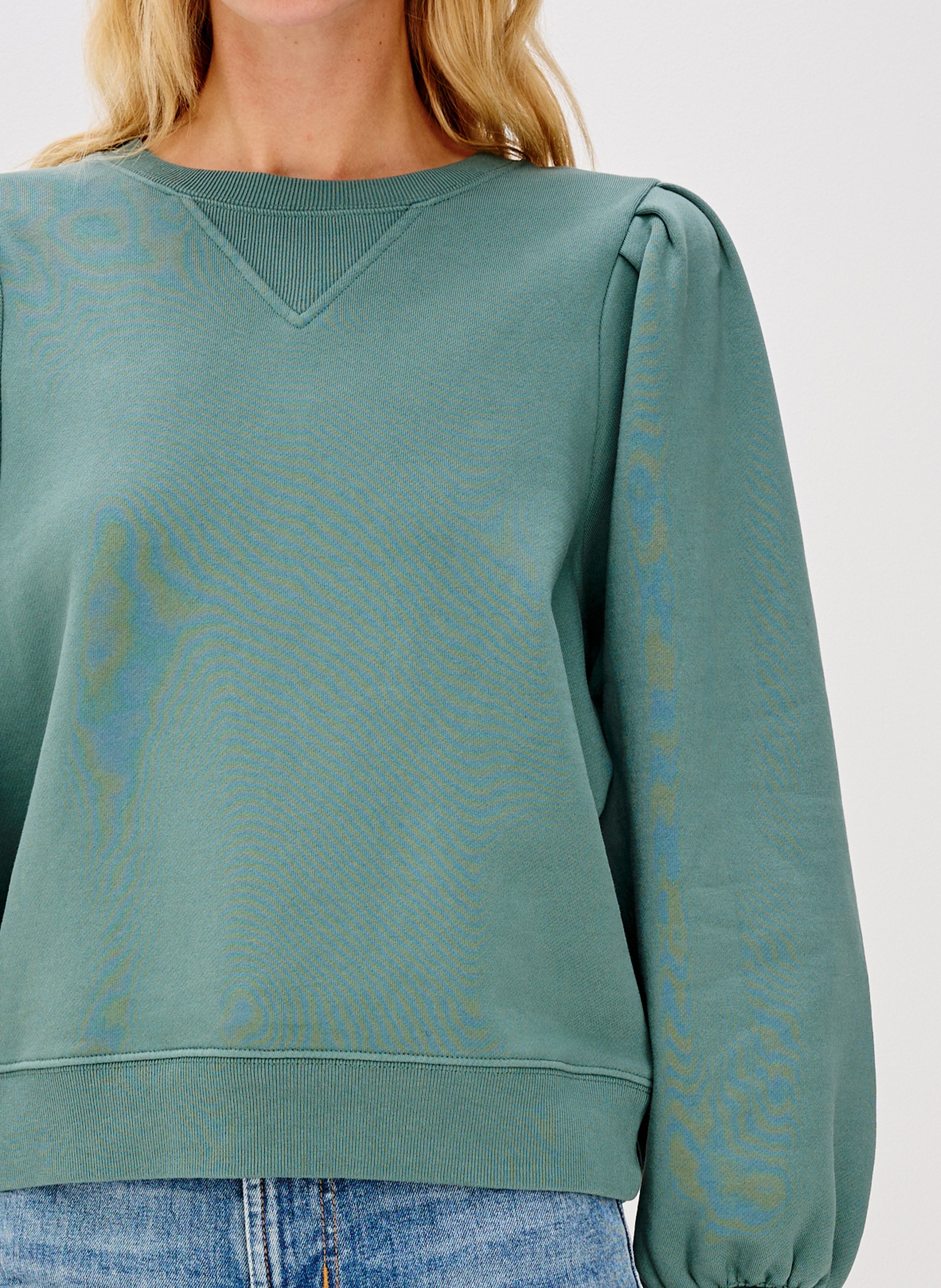 Sweat uni à manches bouffantes RAILS Vert