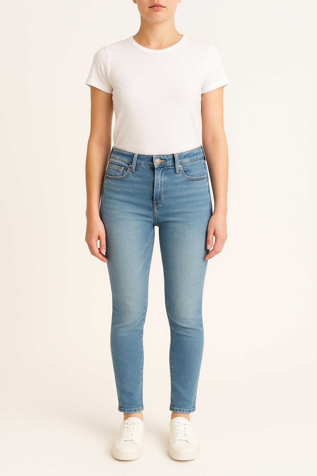 Cropped slim jeans with studs LEVI'S - Seconde main Blue