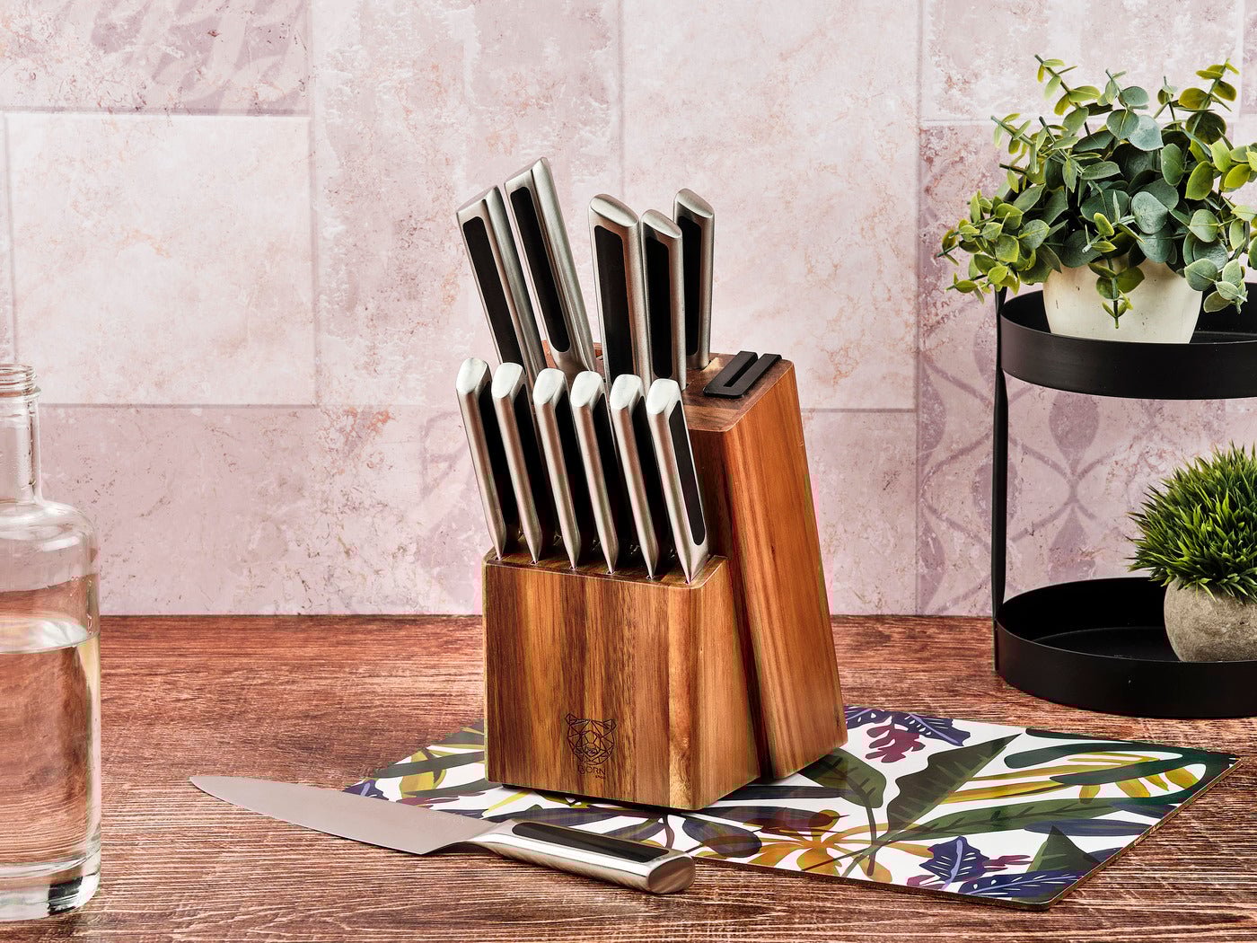 Loki Loviisa kitchen knife set and steak knives set - 14 pieces BJORN Black