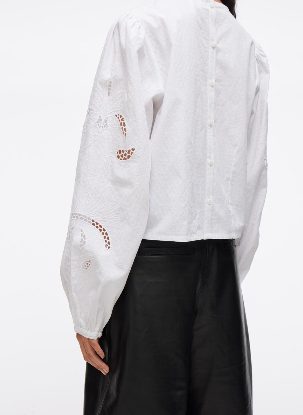 Round-neck cotton blouse ROUGE EDIT Beige