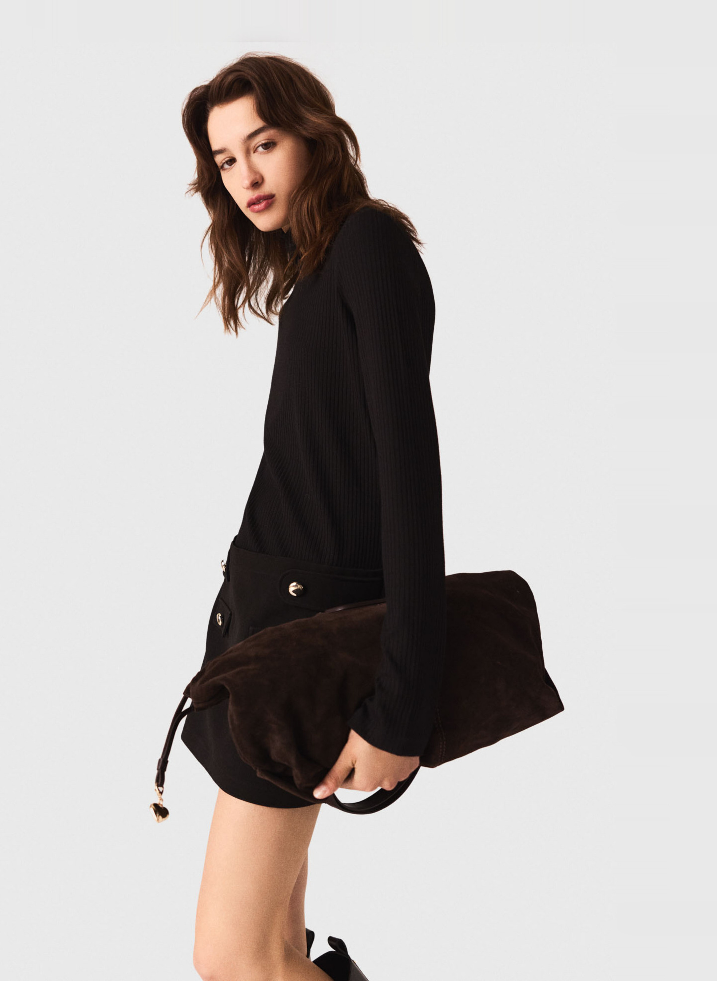 Roll-neck sweater dress MAJE Black