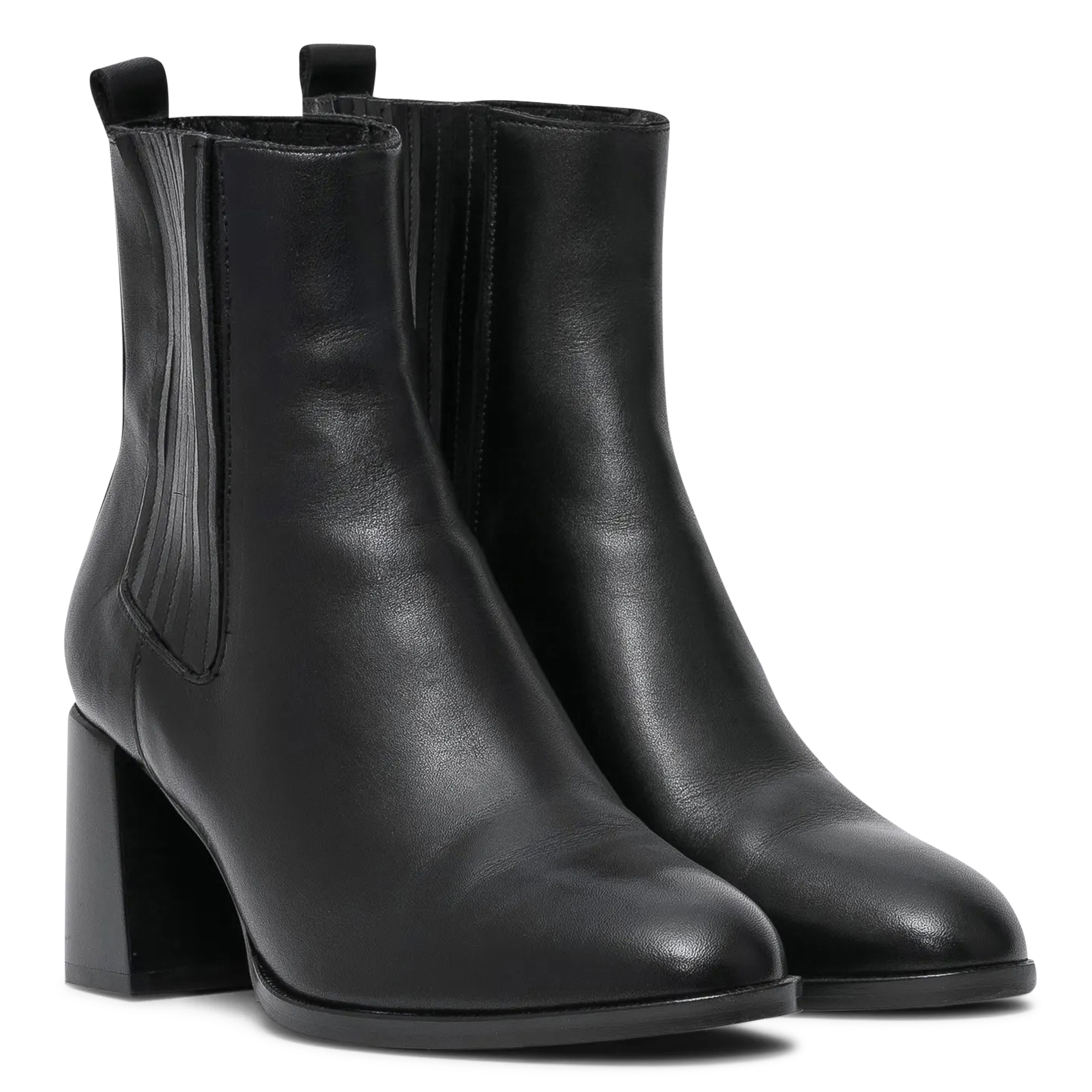 Bottines hautes unies en cuir BOCAGE Noir