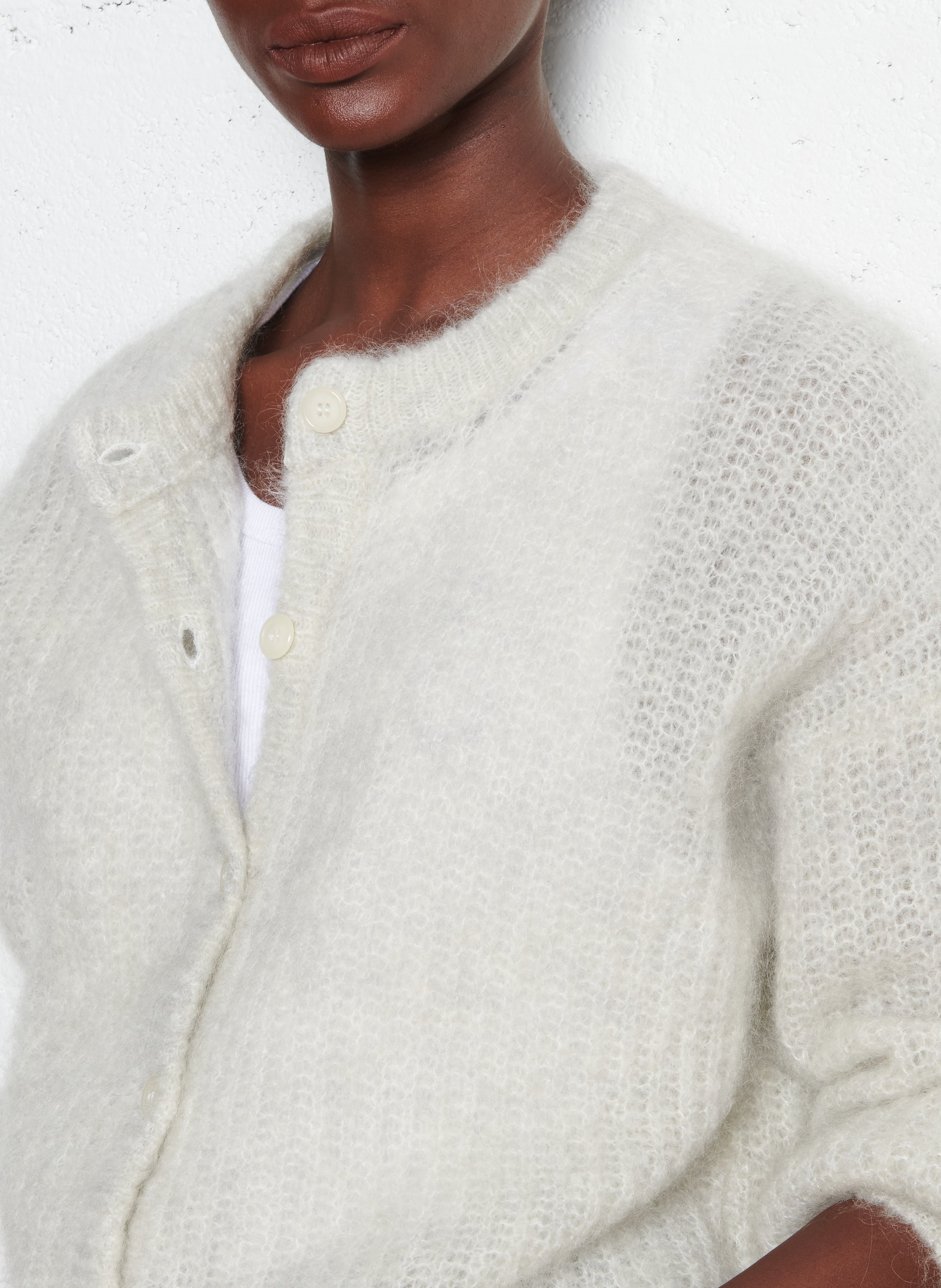 Oversized fluffy wool blend vest DES PETITS HAUTS Grey