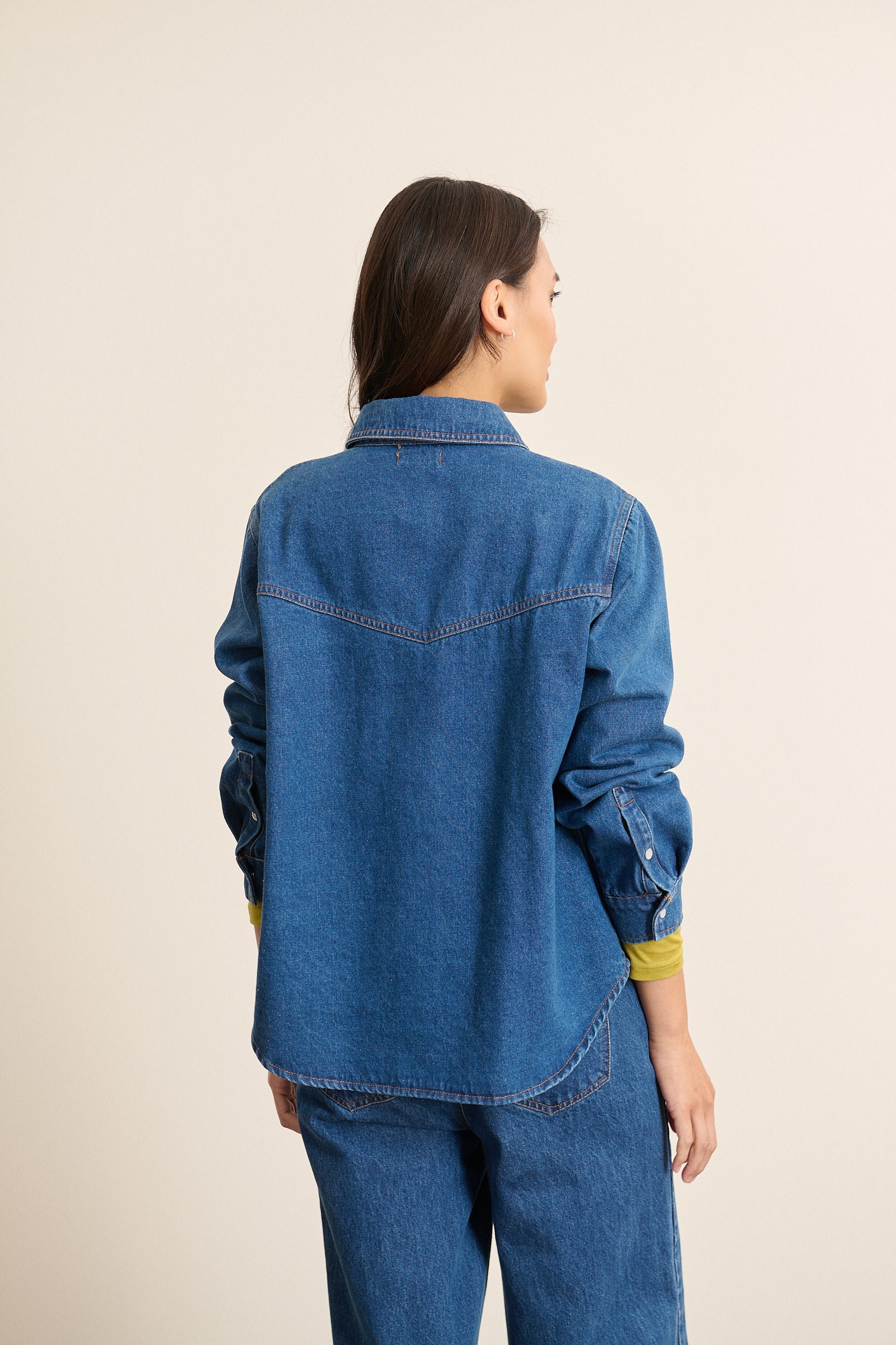 Long-sleeved denim shirt GARANCE PARIS Blue