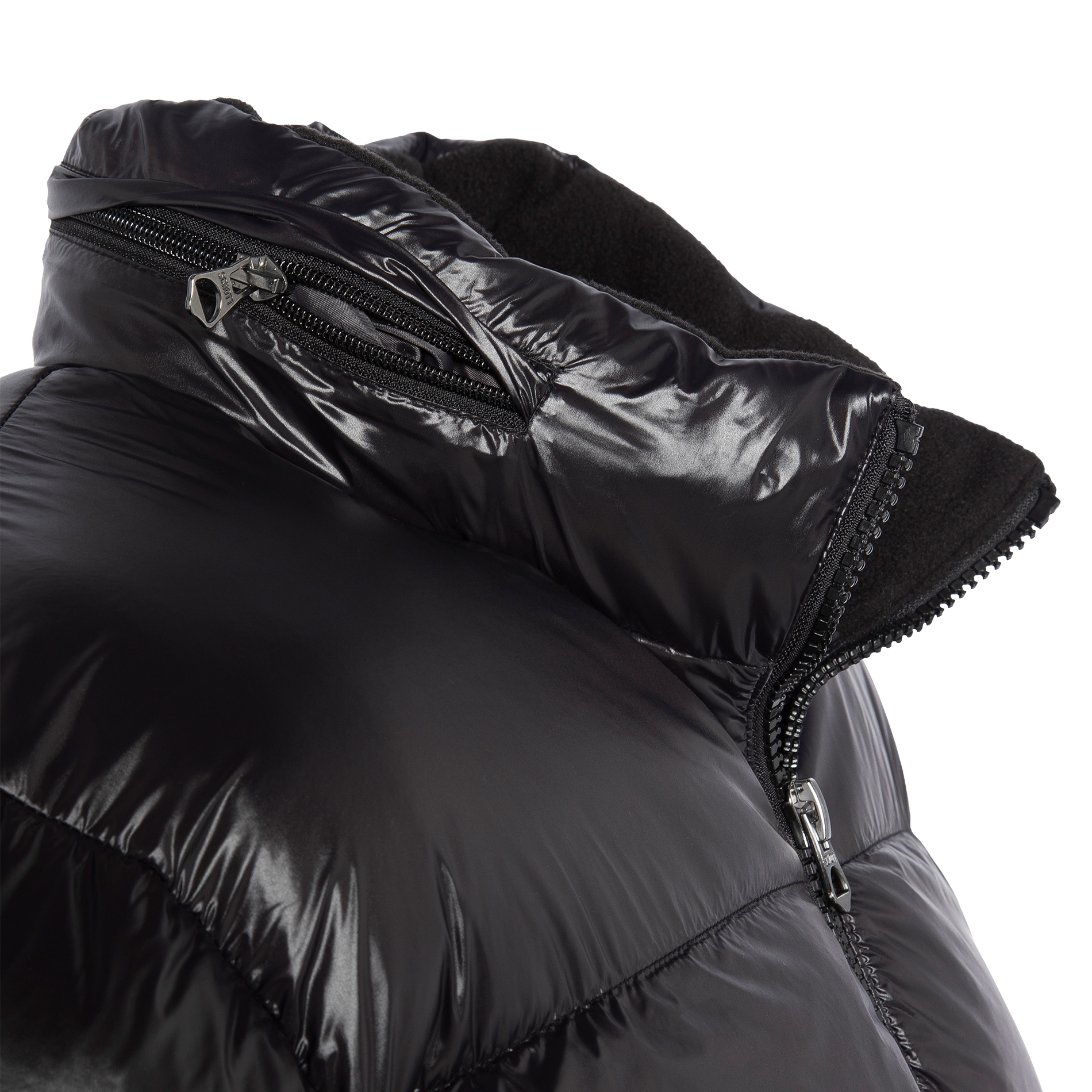 Doudoune droite matelassée brillante SCHOTT Noir