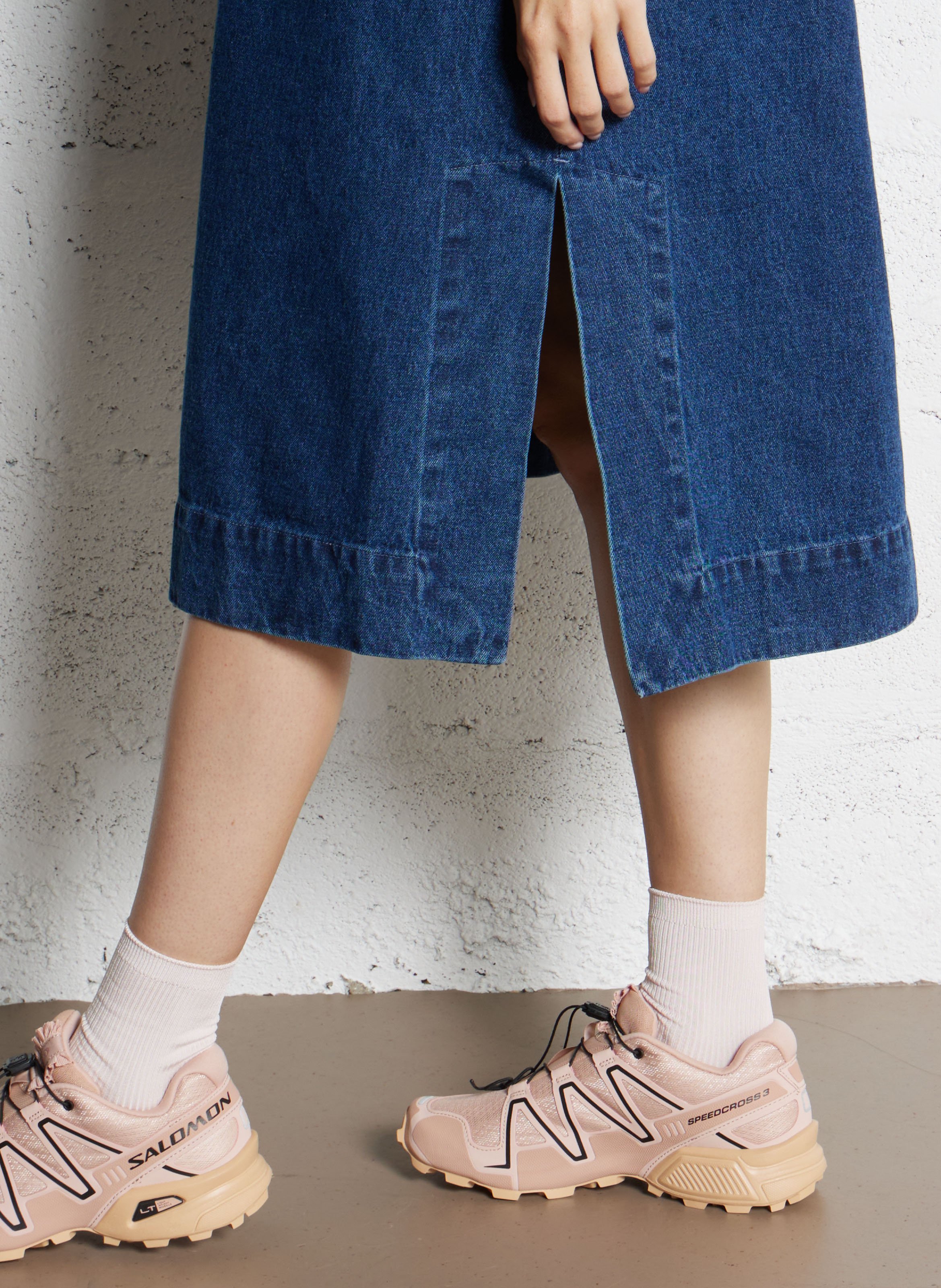 Midi jurk met klassieke kraag in denim RUE DE TOKYO Blauw