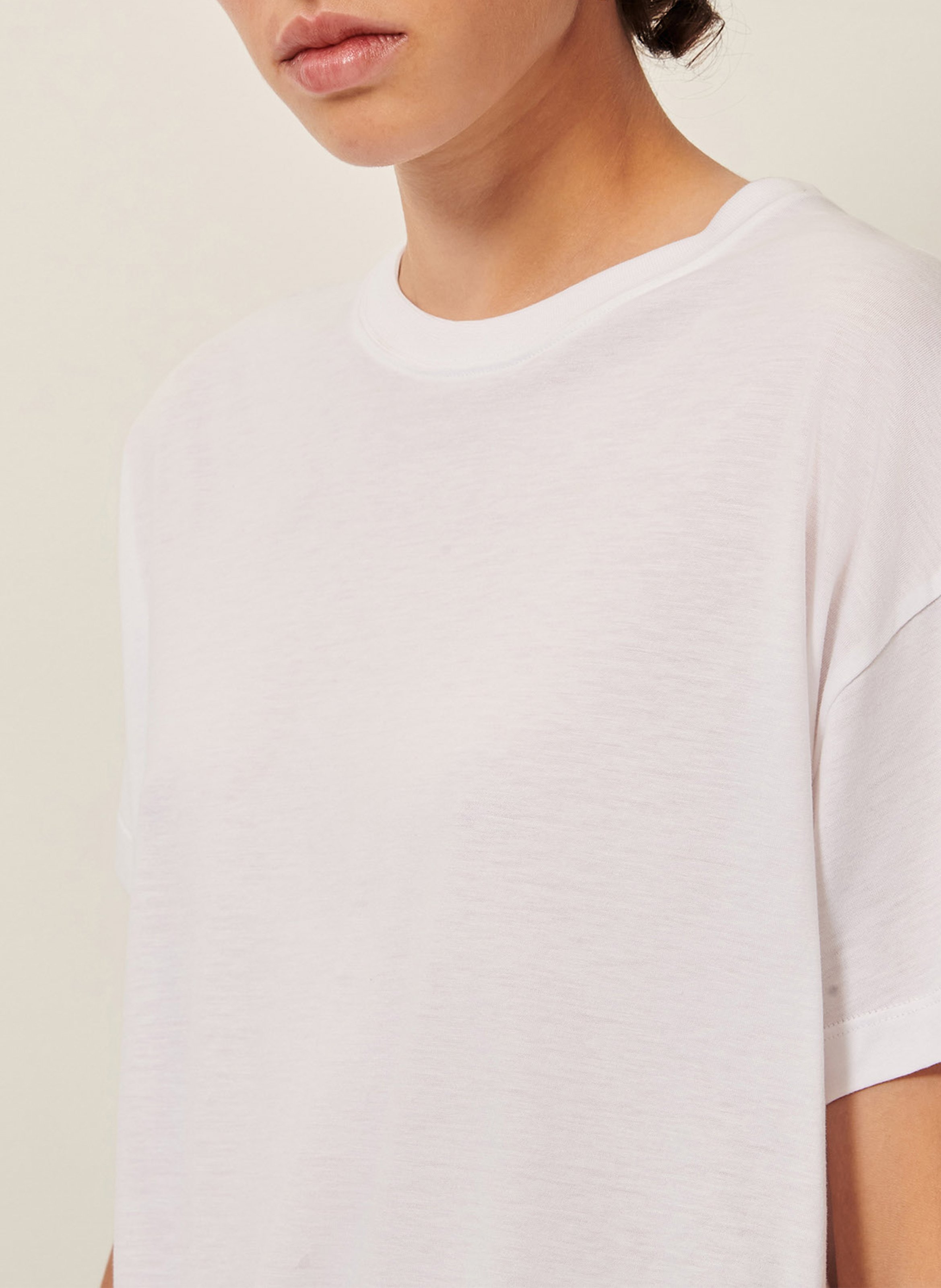 Round-neck oversized T-shirt SESSUN White