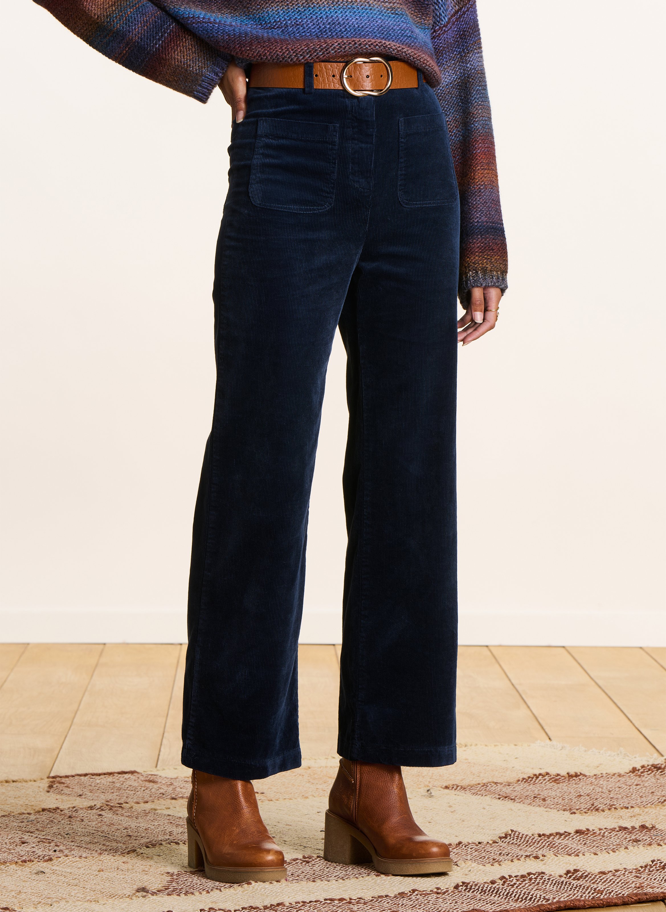 Cotton-blend chinos LA FEE MARABOUTEE Blue