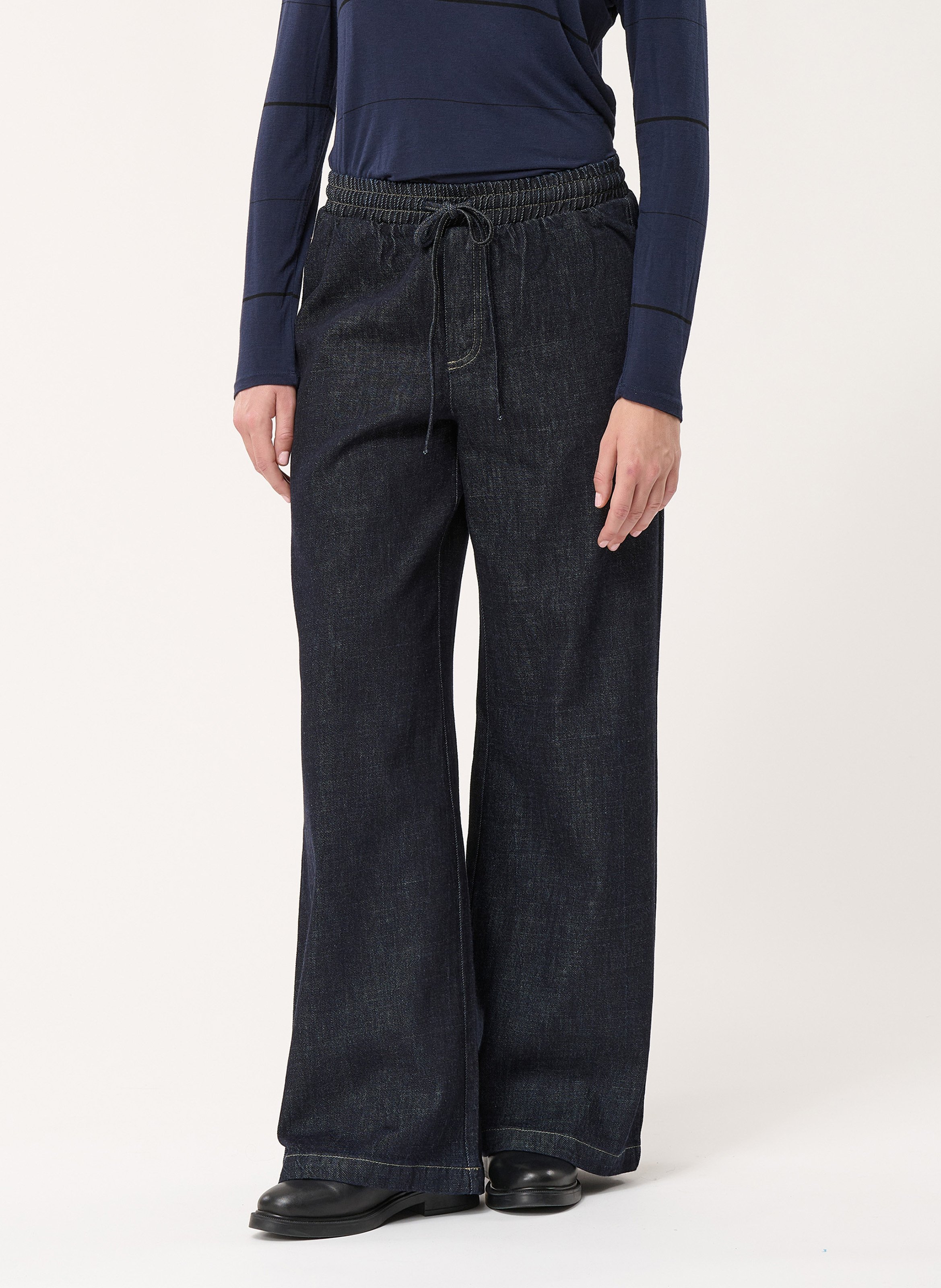 Pantalon large en denim de coton HUMILITY Bleu
