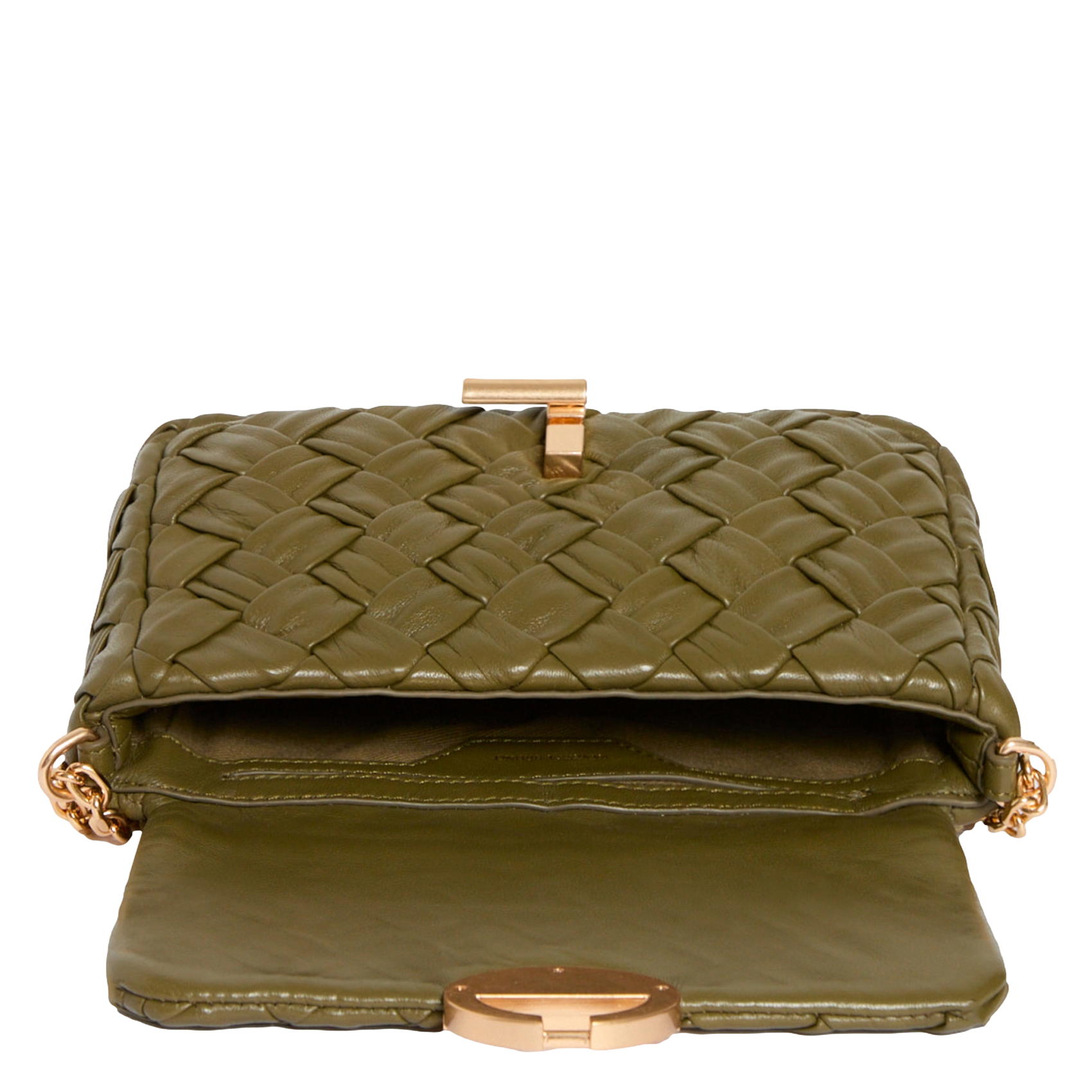 Sac bandoulière en cuir tressé VANESSA BRUNO Vert