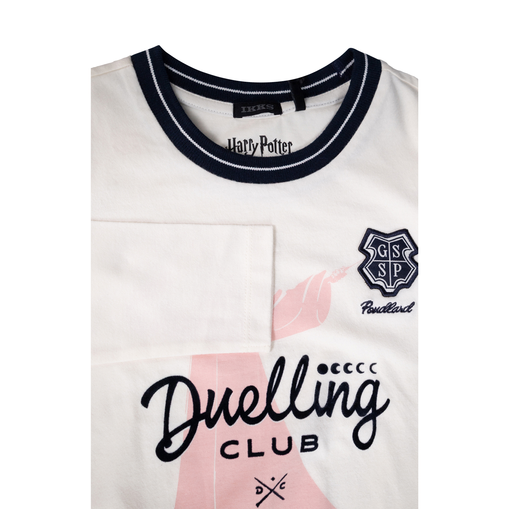 Oversized round neck cotton screen-printed sweater IKKS JUNIOR White